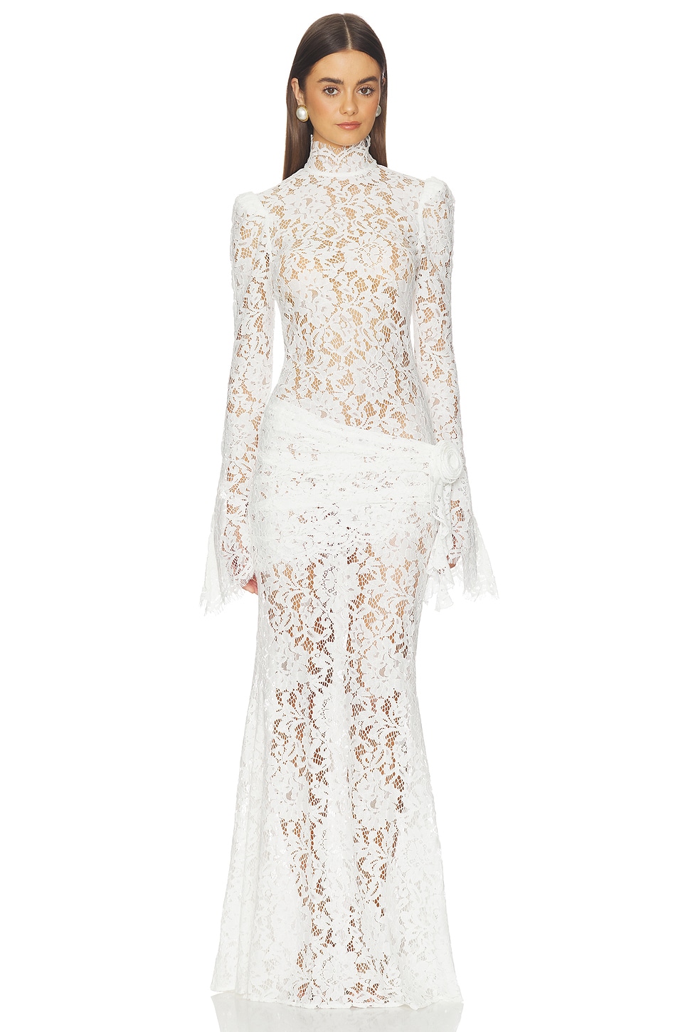 lace panel maxi dress Black Lace Panel Maxi Dress main image 1