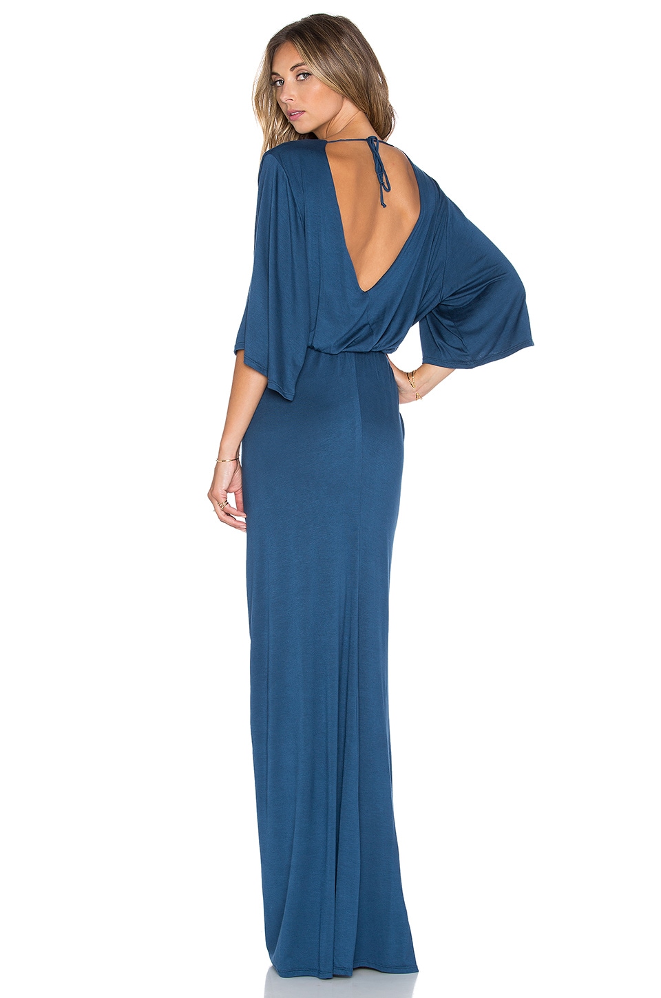 petrol blue maxi dress
