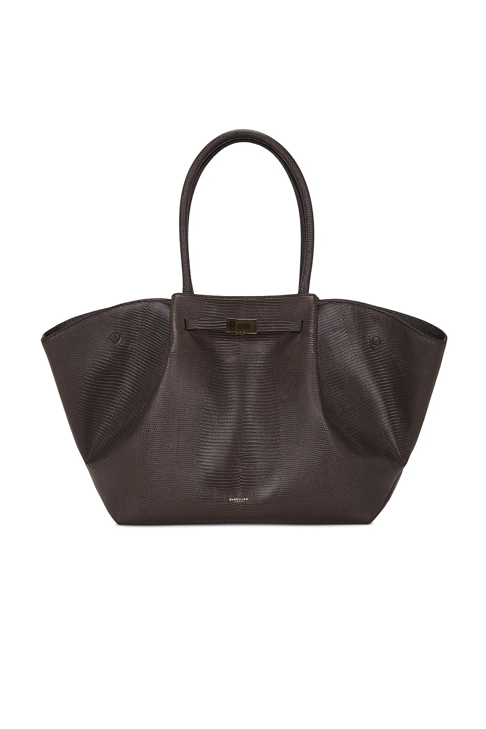 DeMellier London New York Handbag in Espresso Lizard Effect
