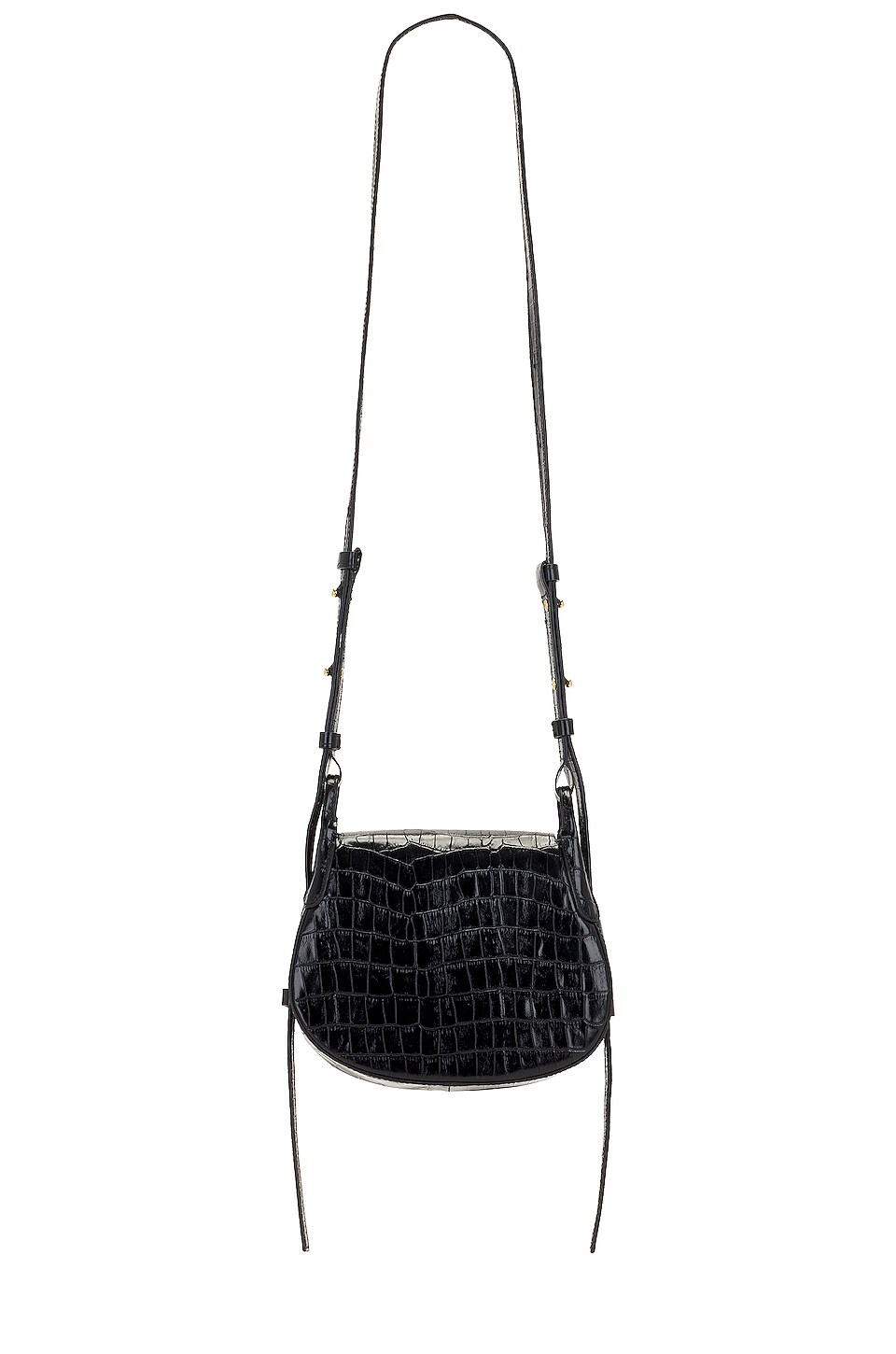 DeMellier London Mini Lausanne Bag in Black Croc