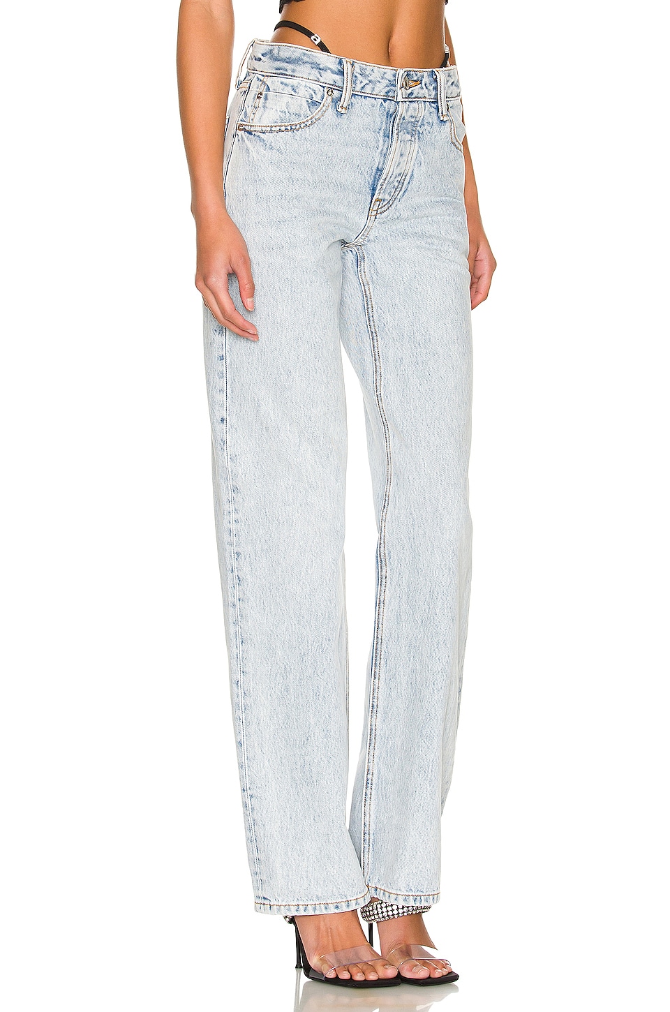 Alexander Wang Low Rise Straight Jean in Pebble Bleach
