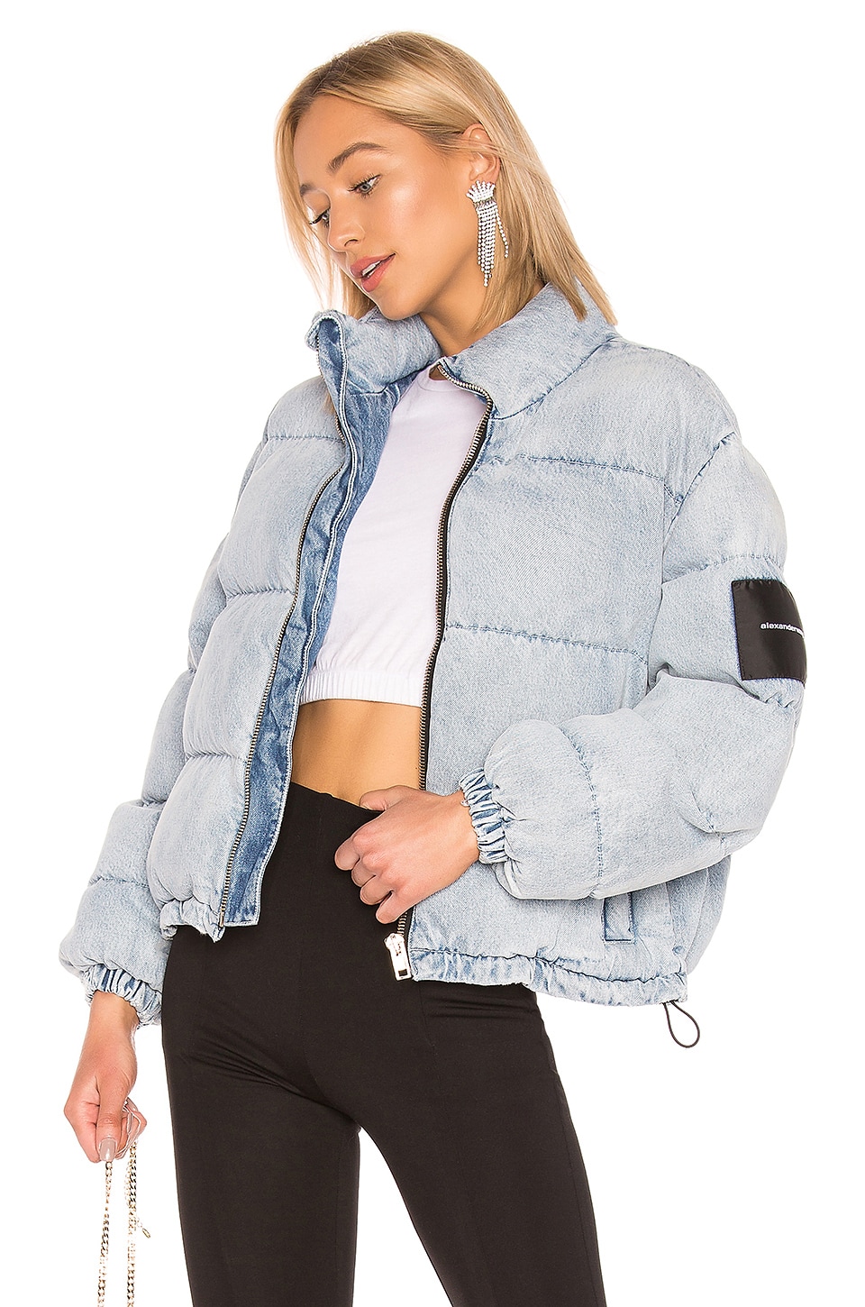 DENIM x ALEXANDER WANG Puffer Jacket in Bleach | REVOLVE