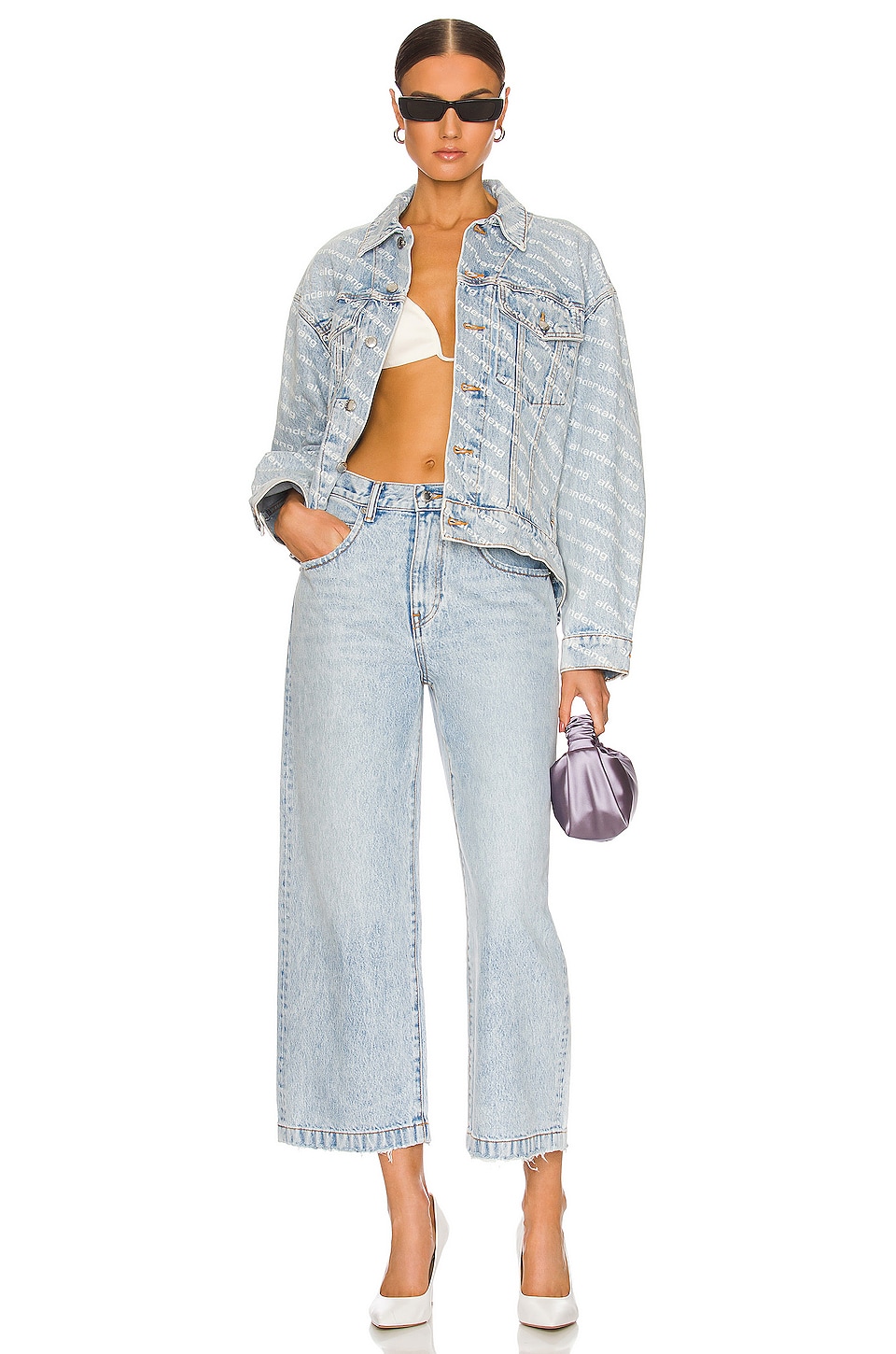 Alexander Wang Falling Back Jacket in Pebble Bleach | REVOLVE