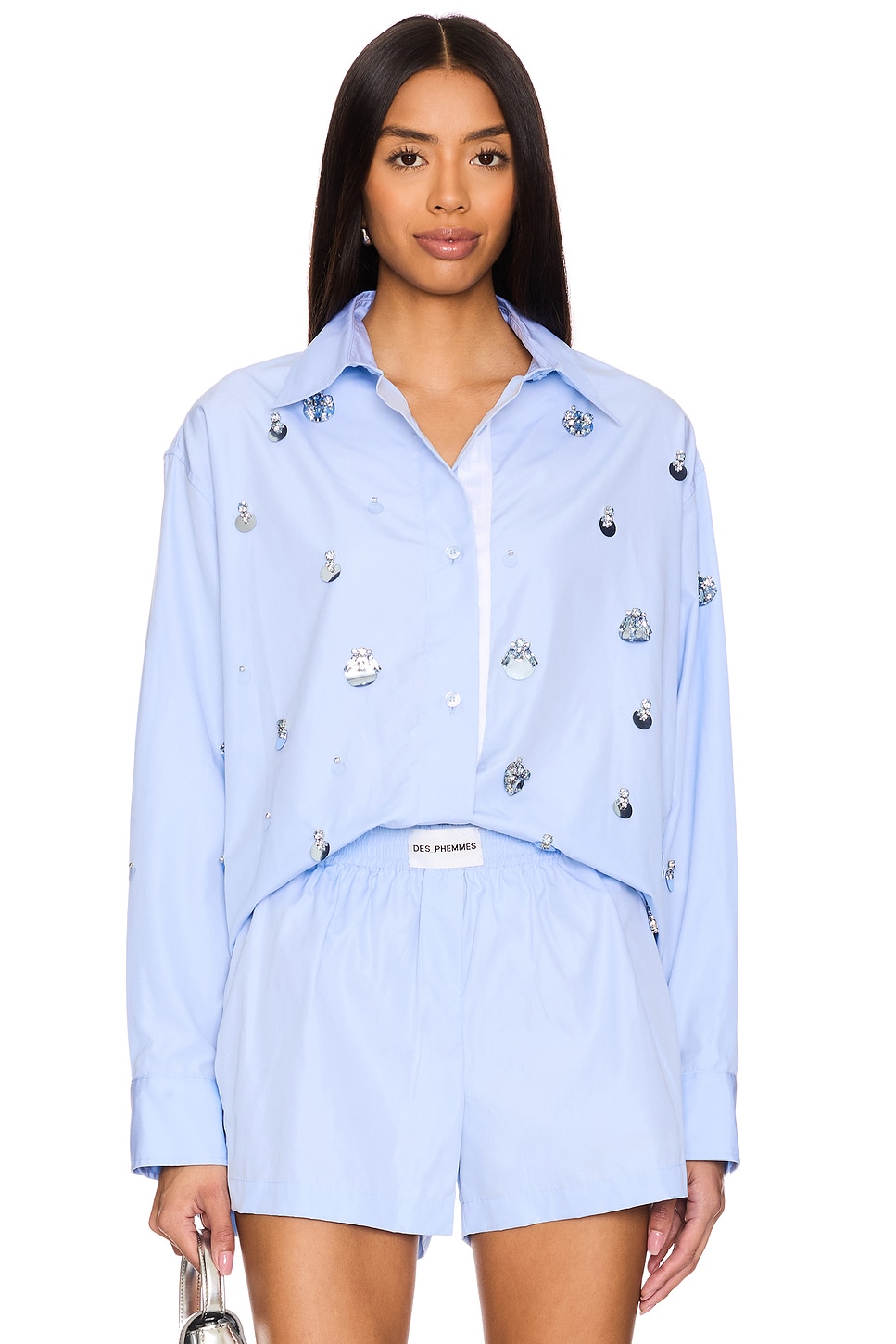 Tシャツ・カットソー DES PHEMMES SS25 CLASSIC SHIRT (D103SC D4260) Des Phemmes CLASSIC シャツ - Pastel Blue | REVOLVE