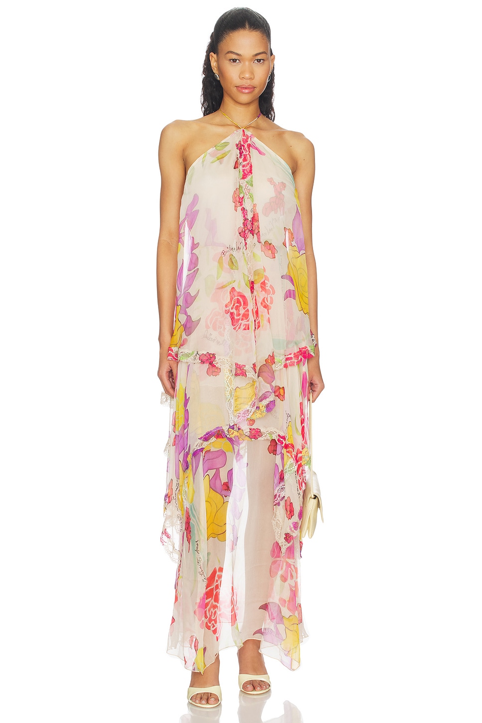 silk chiffon halter dress GLS Prom Long Halter Neck Chiffon Evening Dress - Lilac - XS