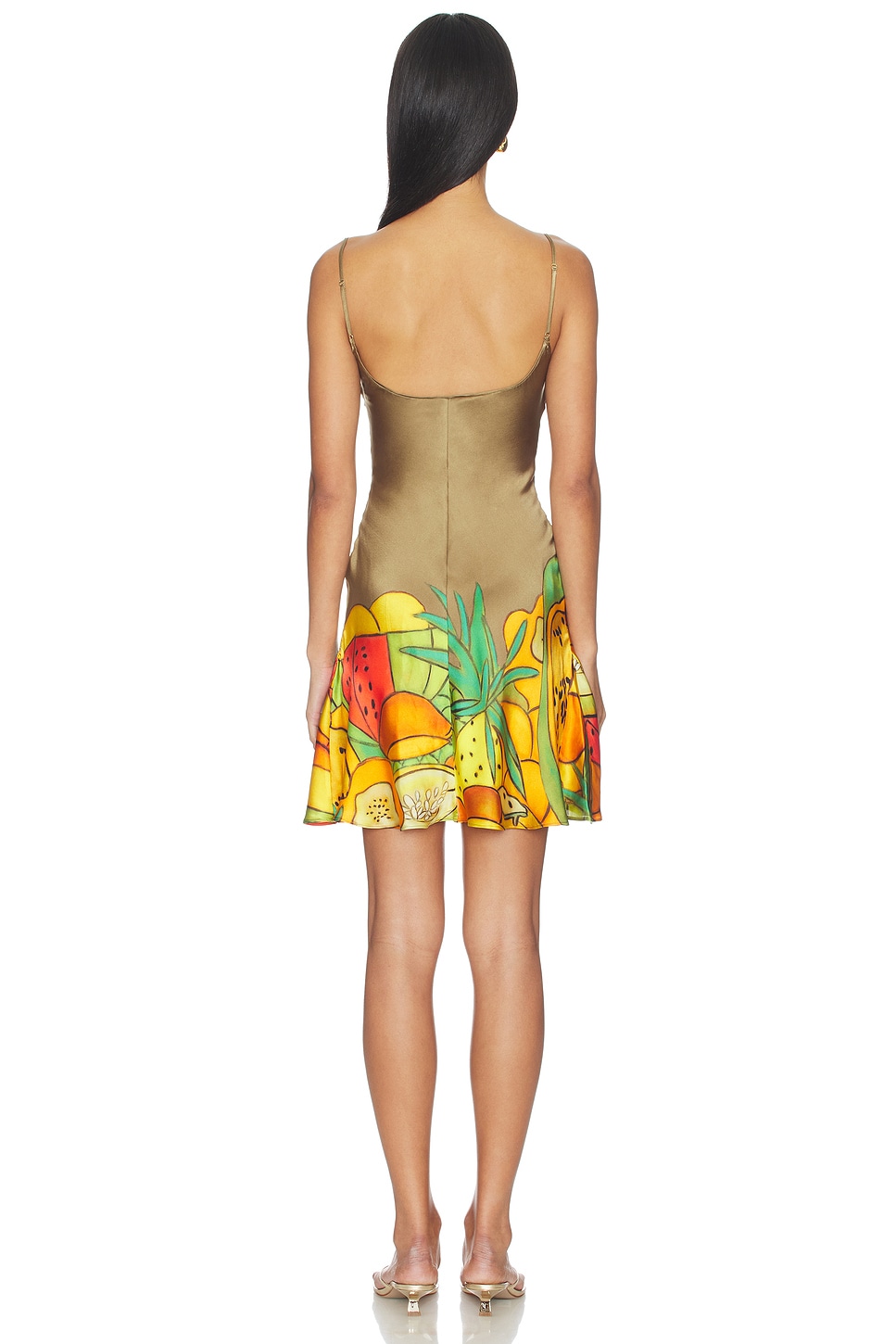 DONDE ESTEBAN Frutas Silk Satin Mini Dress