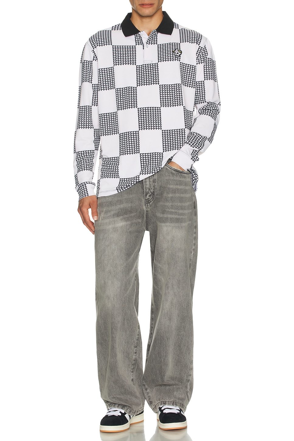 Back 9 Checker Long Sleeve Polo