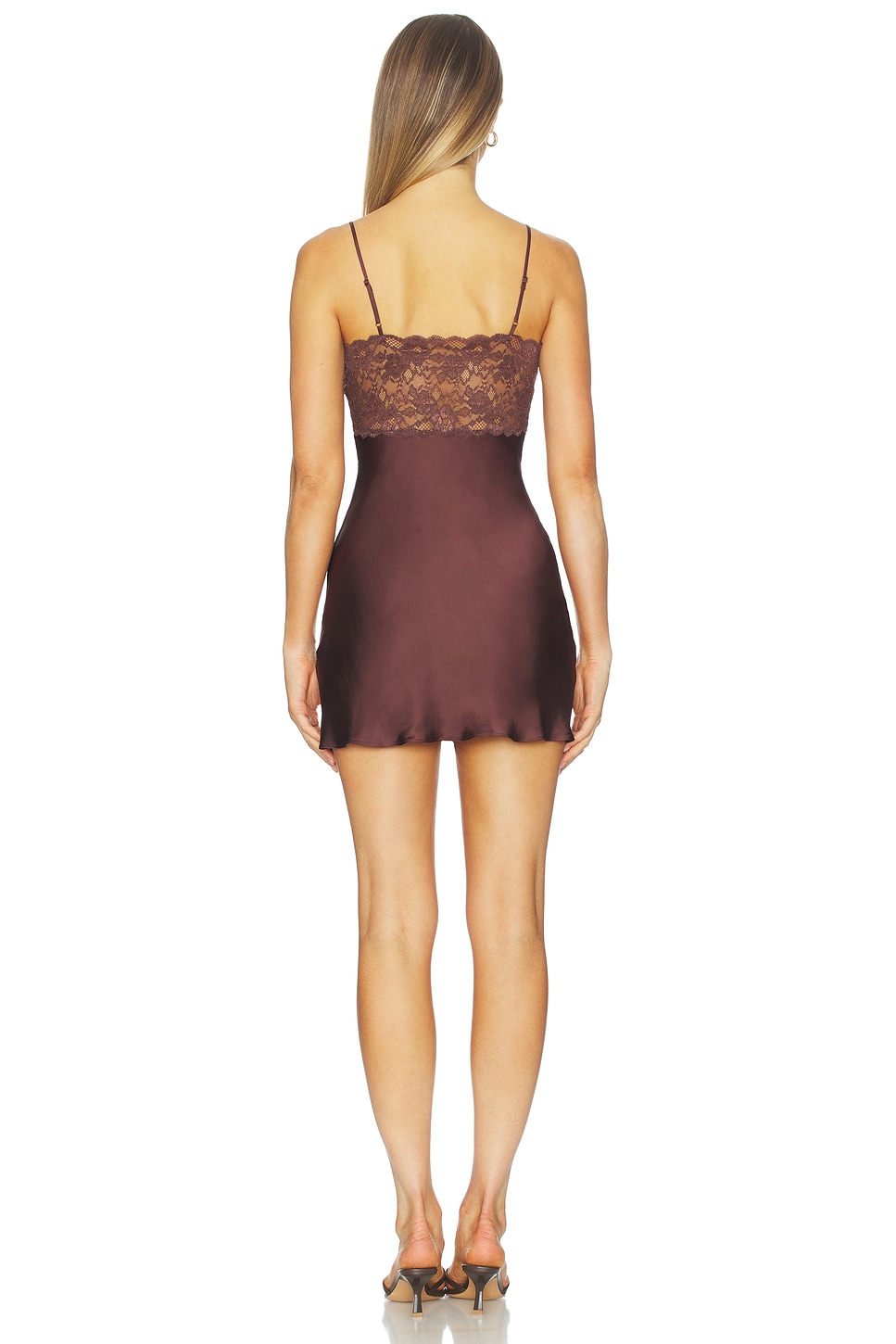 GUIZIO x REVOLVE Nova Slip Mini Dress in Chocolate Brown | REVOLVE