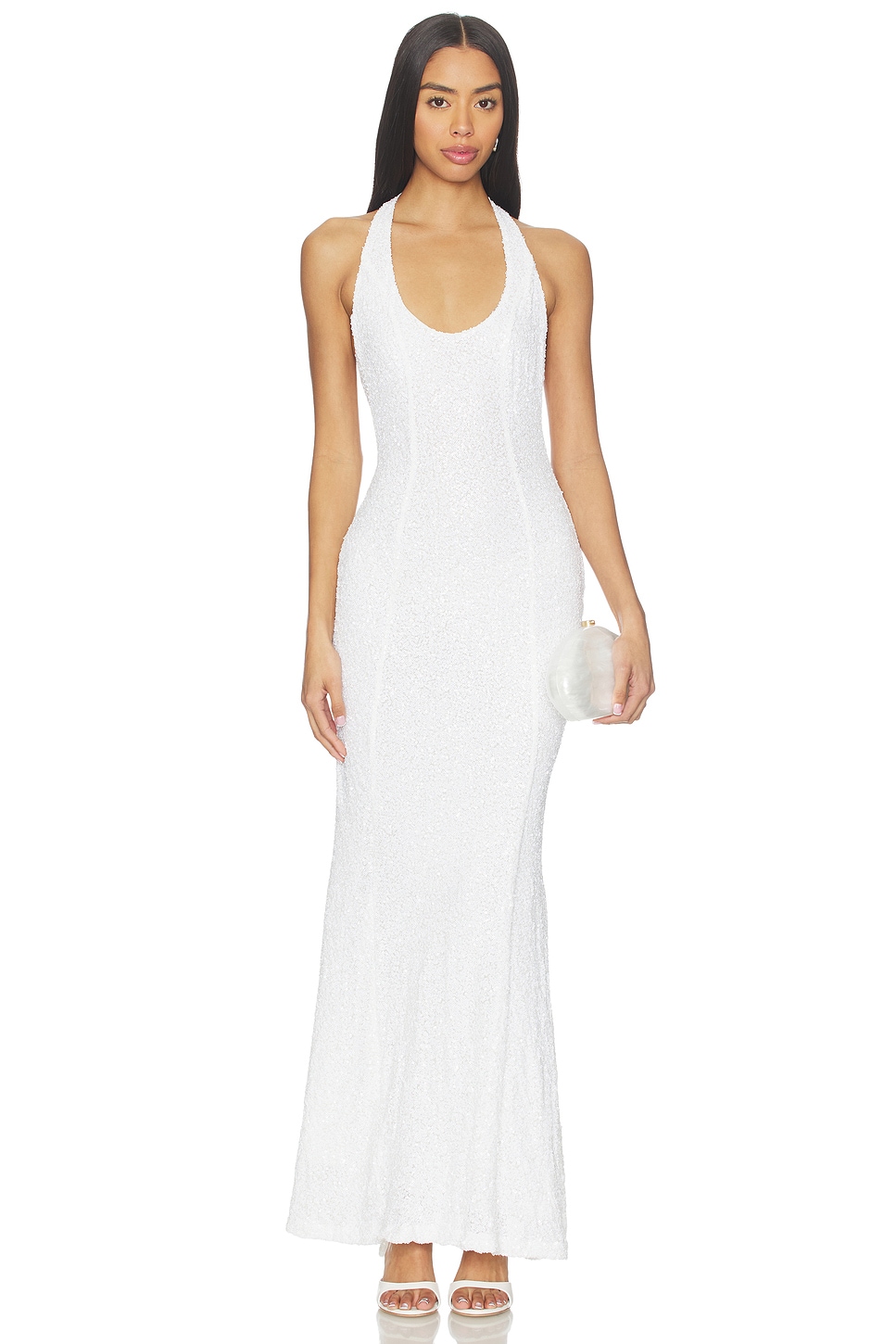 Scarf Open Neck Dress - thumbnail 2