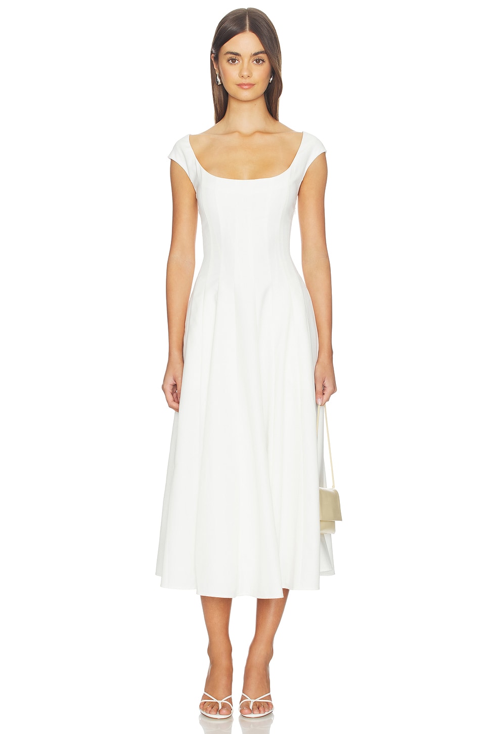 GUIZIO Leila Twill Dress in Ivory | REVOLVE
