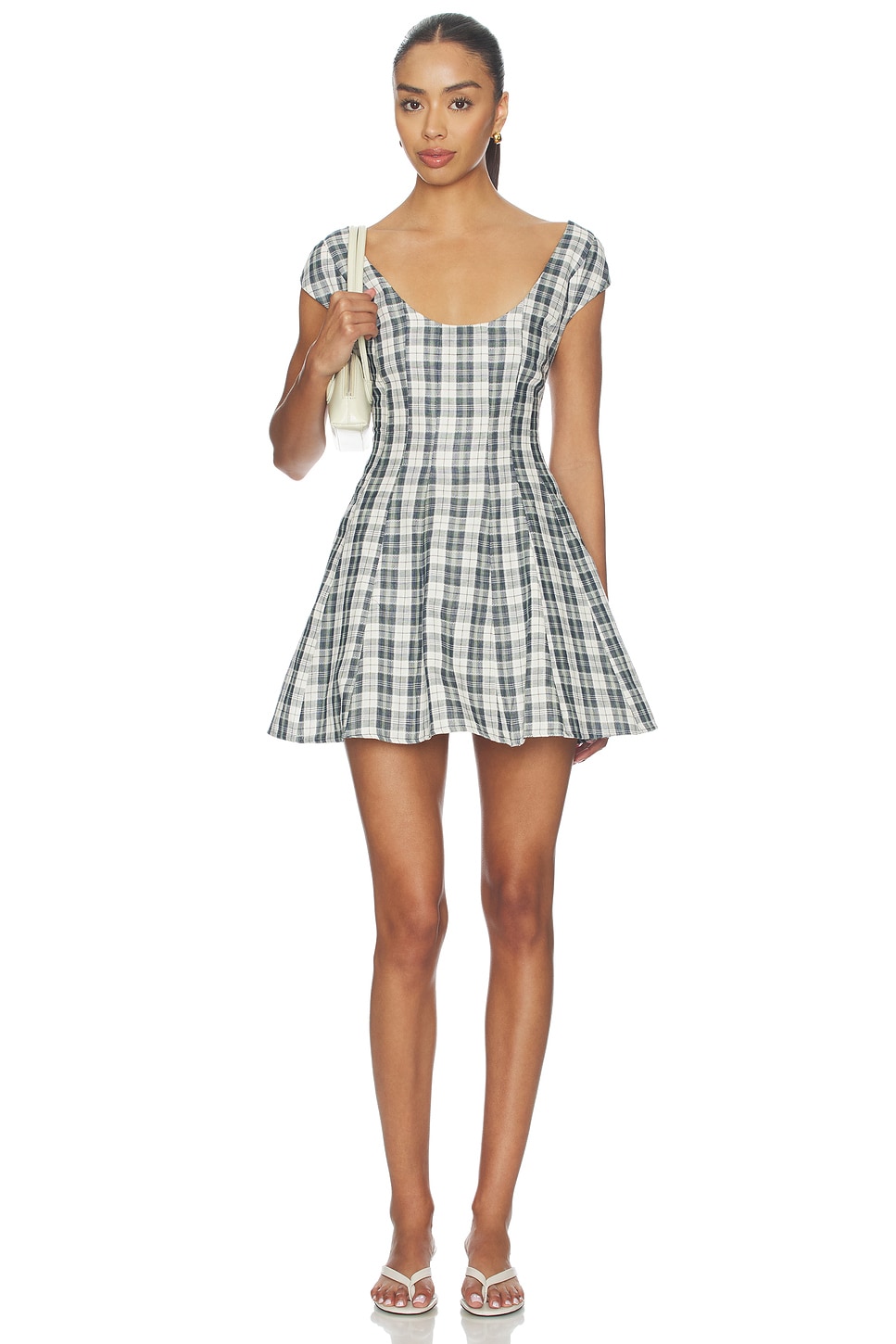 GUIZIO Leila Mini Dress in Green Plaid | REVOLVE