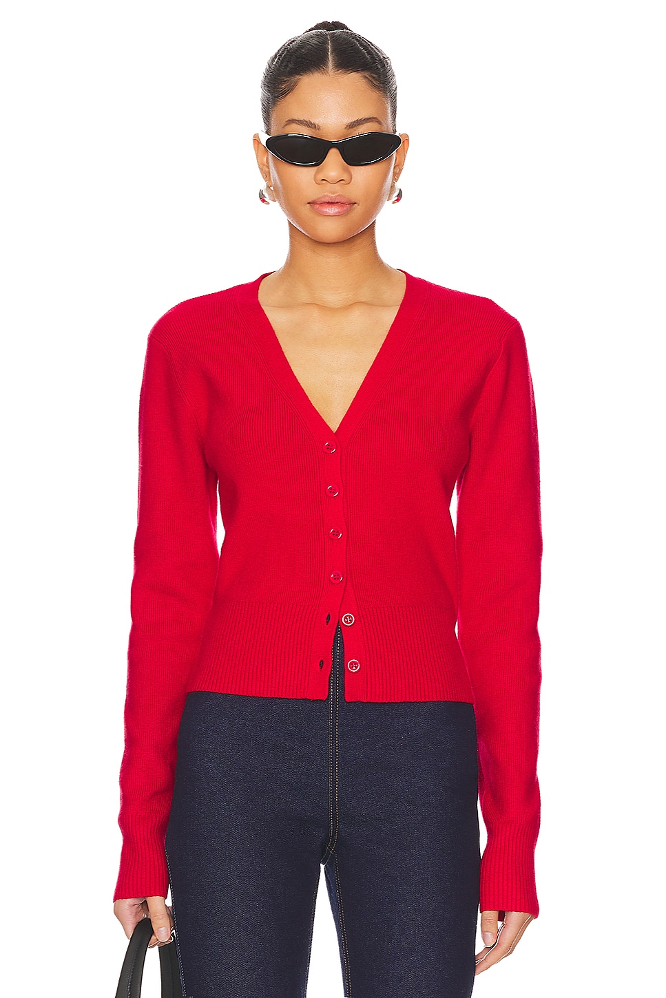 GUIZIO Camelie Cardigan Top in Poppy | REVOLVE