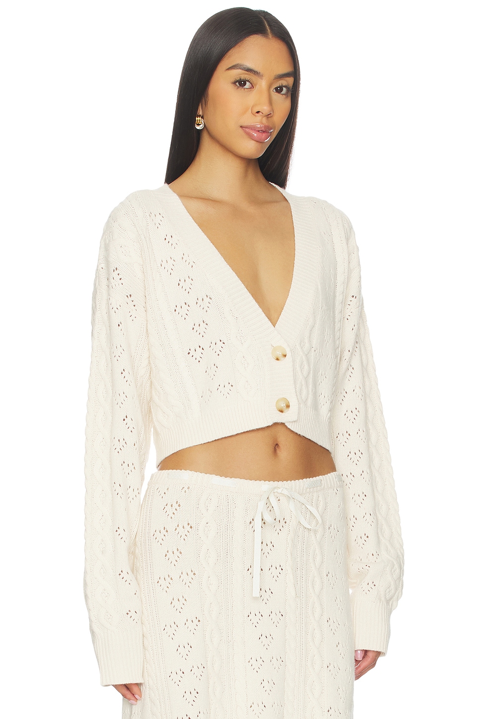 Noah Cable Crop Cardigan - thumbnail 3