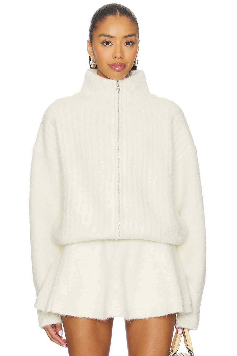 GUIZIO Mila Zip Up Jacket in Ivory | REVOLVE