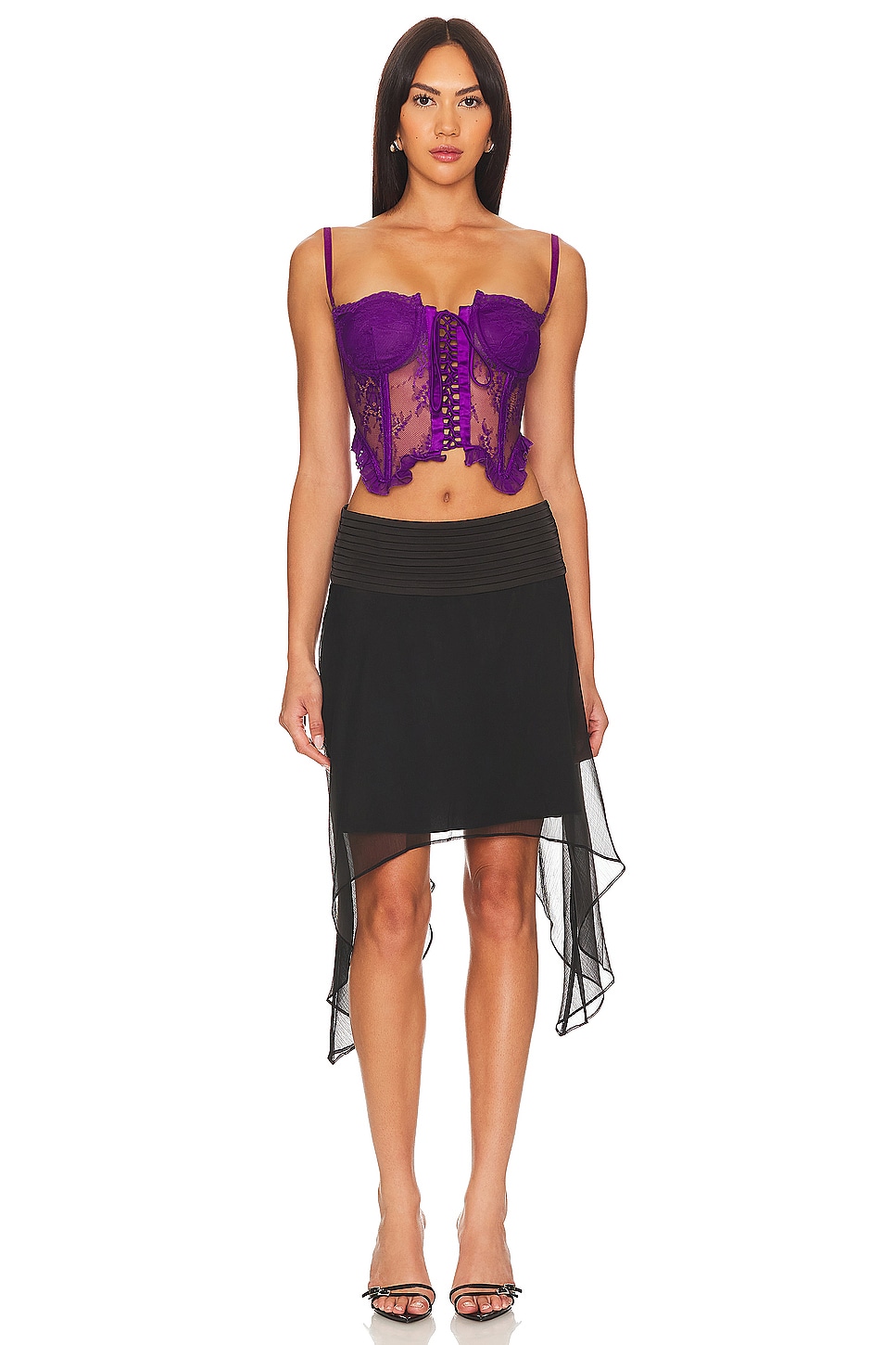 GUIZIO Pintuck Midi Skirt thumbnail