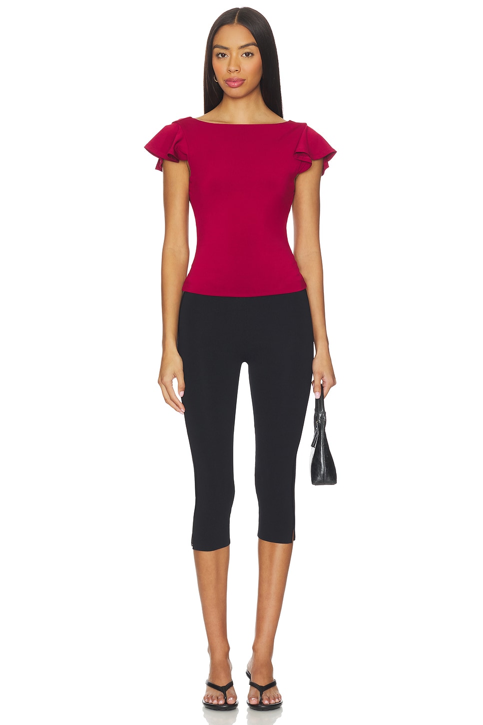 GUIZIO Soffiano Top in Bordeaux | REVOLVE