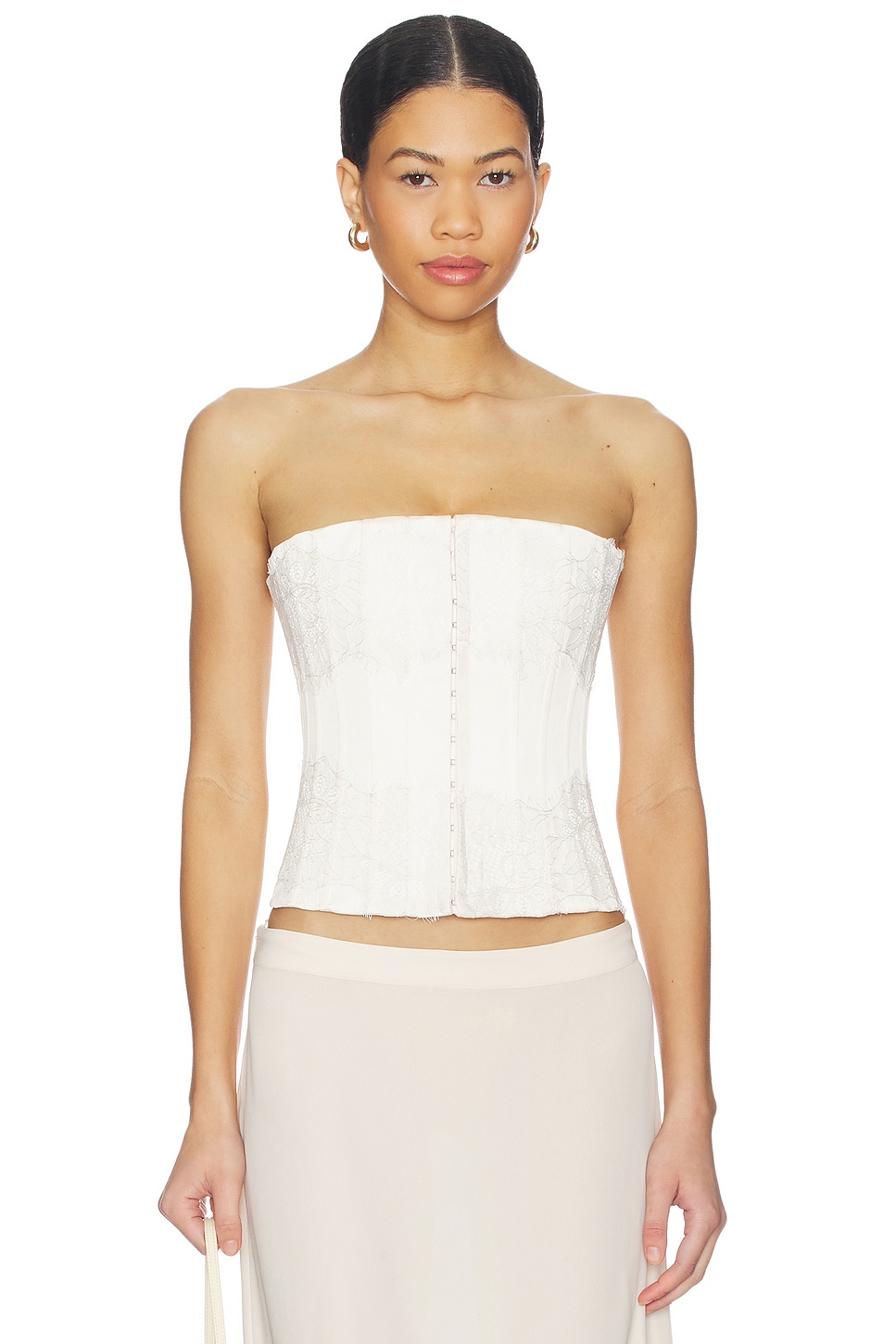 Lace Embellished Satin Corset