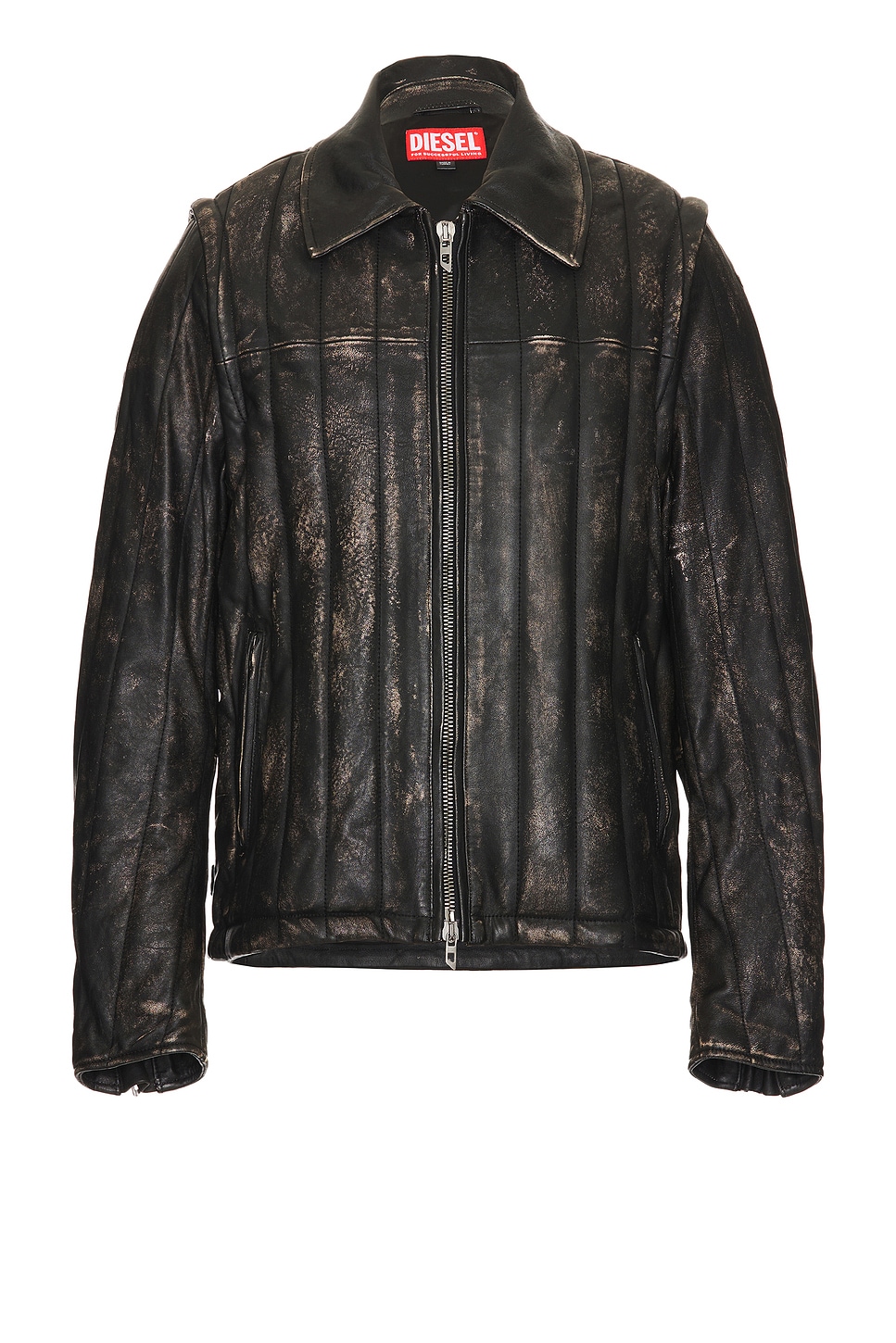 Diesel Albert Leather Jacket in Black | REVOLVE