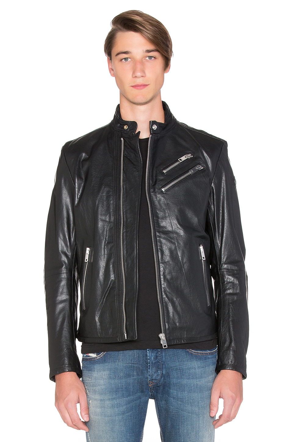 Diesel Oyton Leather Jacket in Black | REVOLVE
