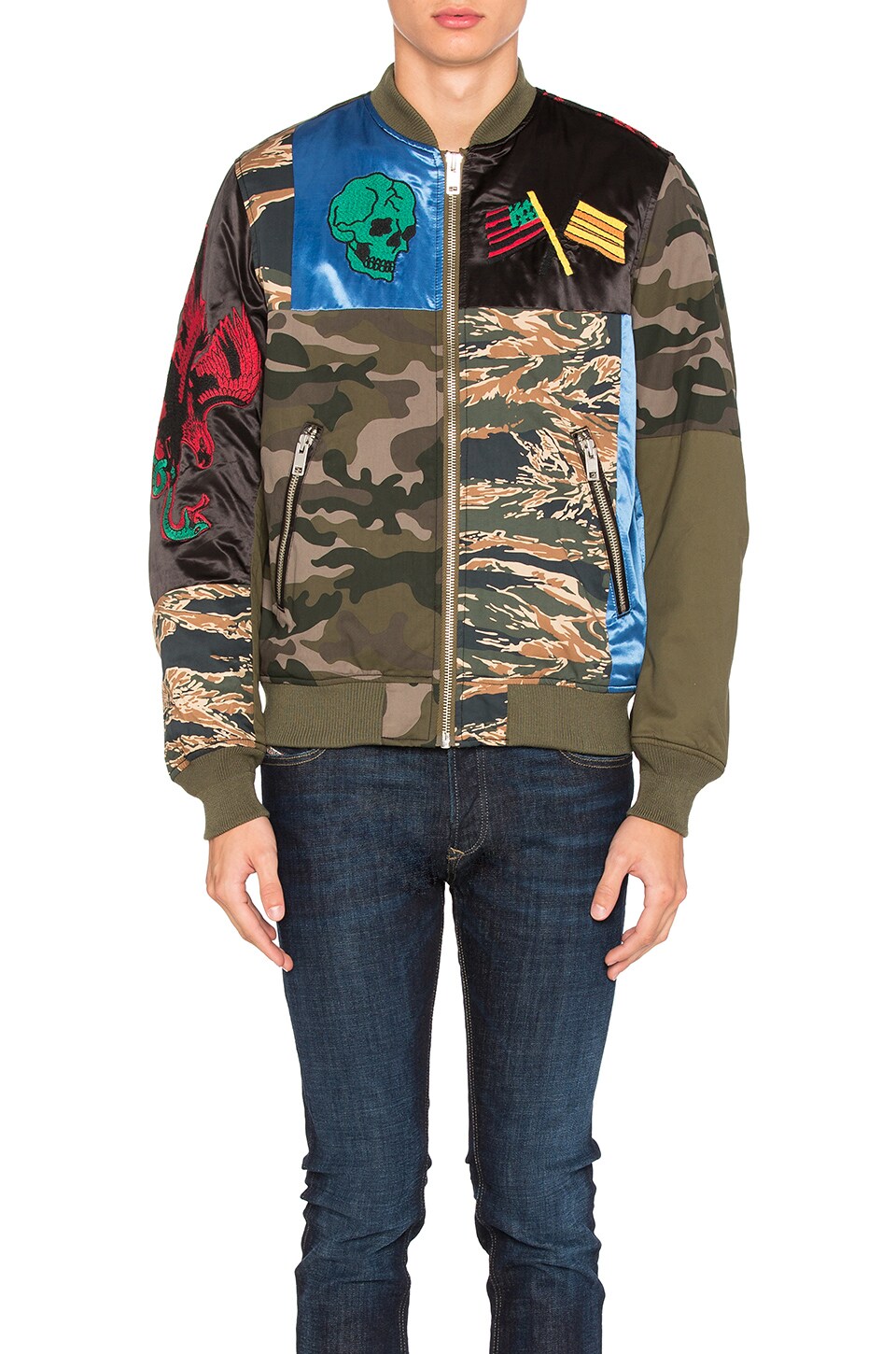 diesel patch bomber jacket
