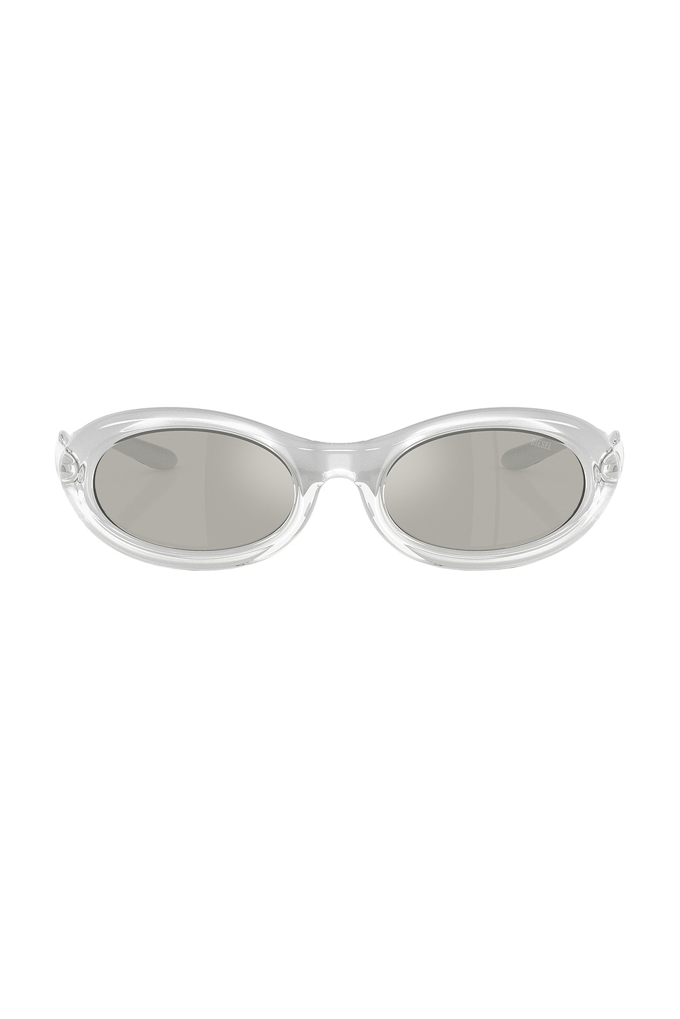 Diesel Oval Sunglasses in Silver | REVOLVE