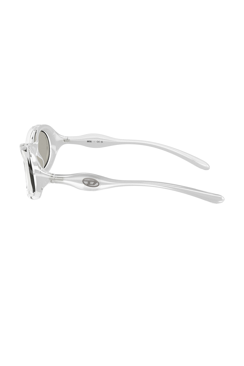 New Diesel metallic sliver oval  Frame Sunglasses Diesel DL1014 Sunglasses | FramesDirect.com main image 4
