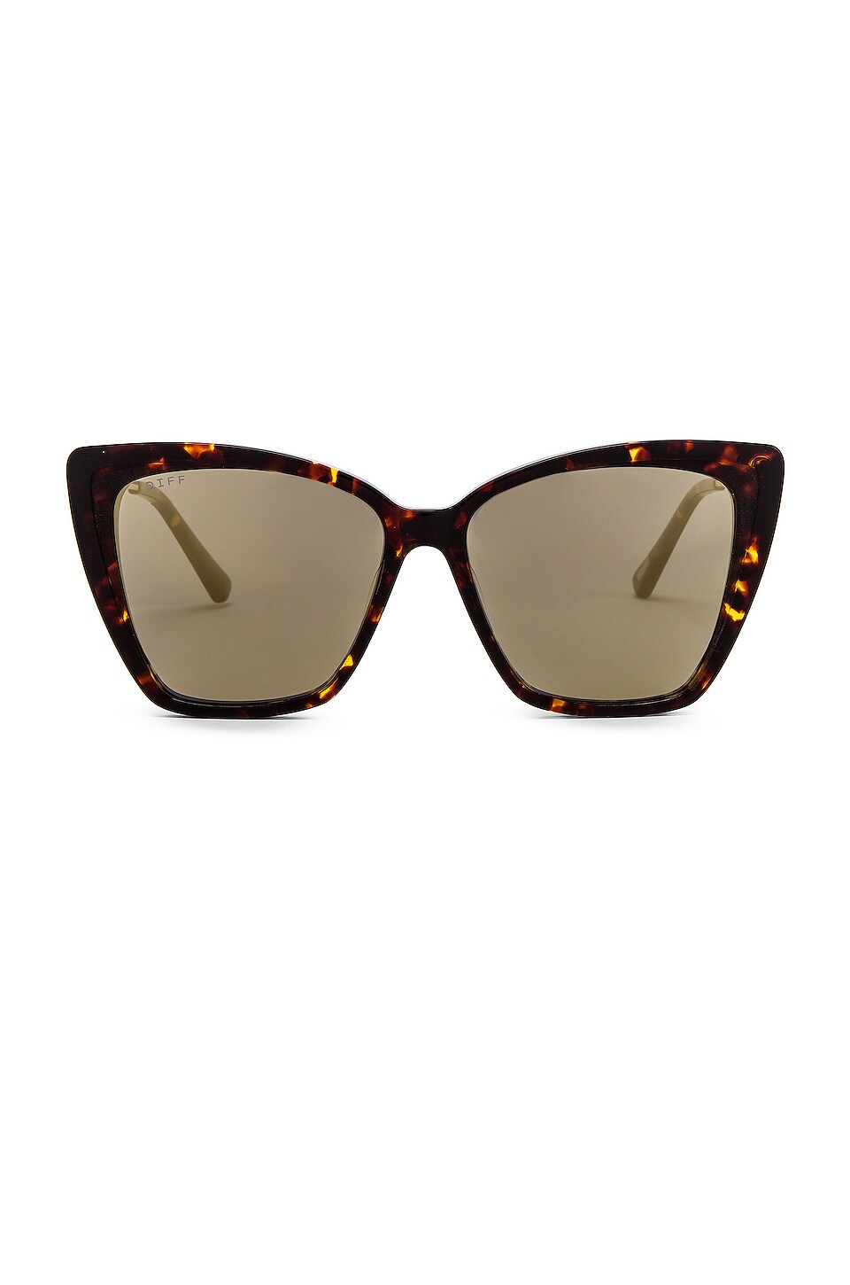 DIFF EYEWEAR Becky II in Dark Tort & Gold Mirror REVOLVE