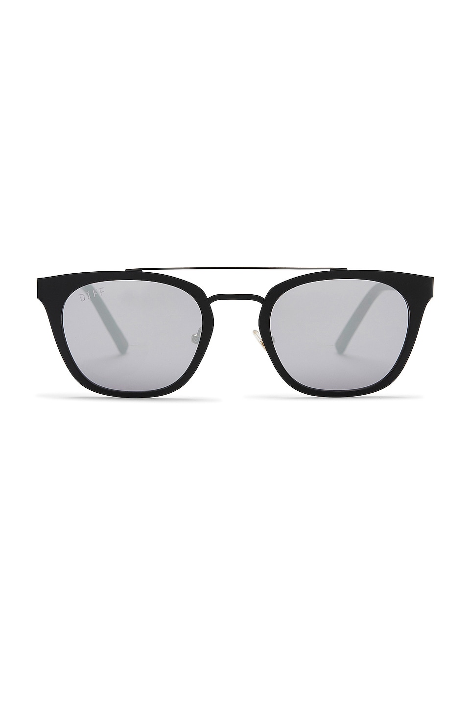DIFF EYEWEAR James X DIFF Model in Black & Grey Mirror REVOLVE