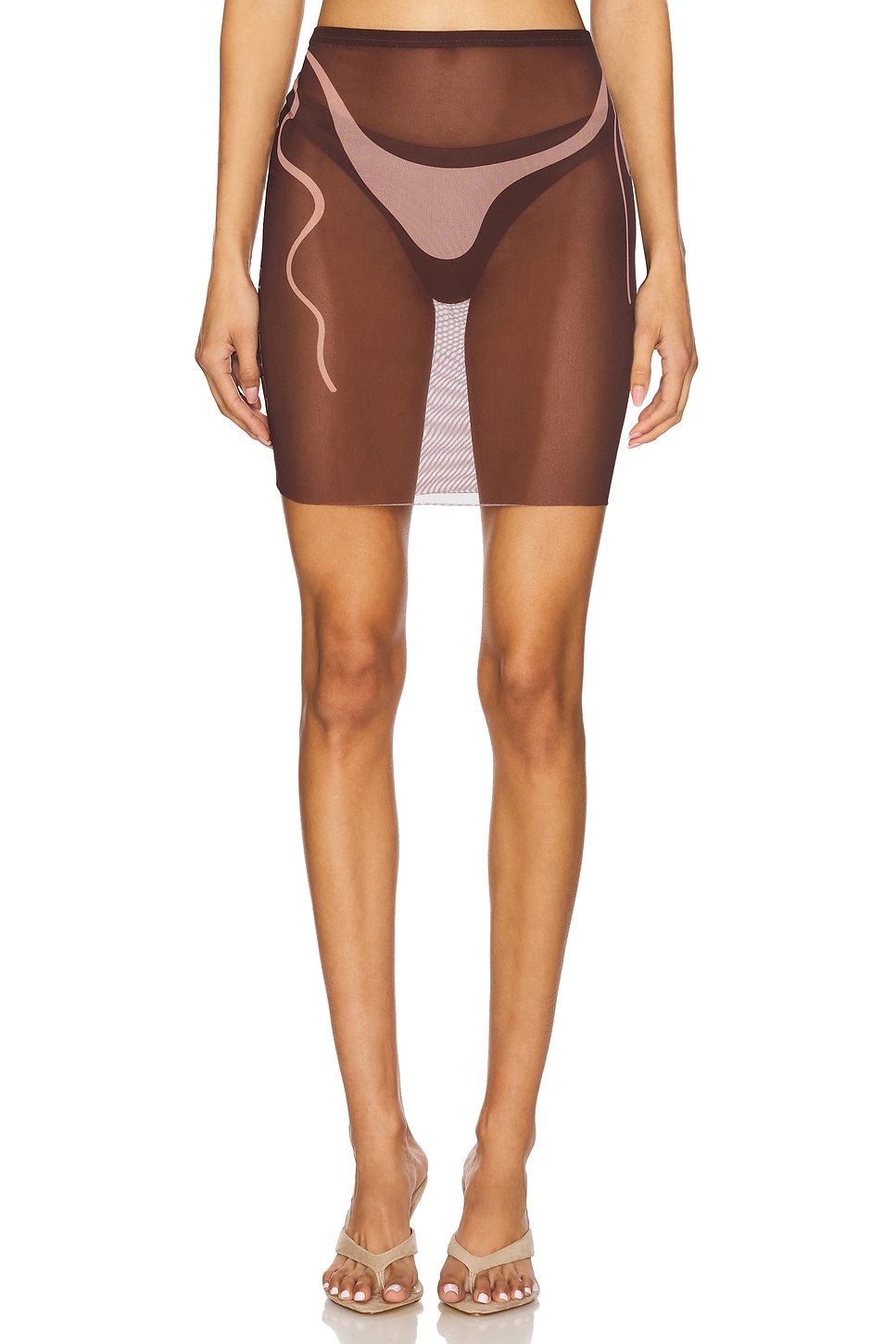 Tan Lines Mesh Mini Skirt