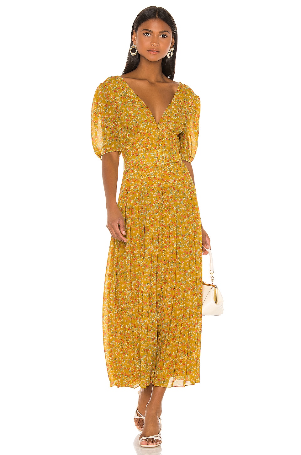 Divine Heritage Sweet Virginia Ditsy Maxi Dress in Sunflower | REVOLVE
