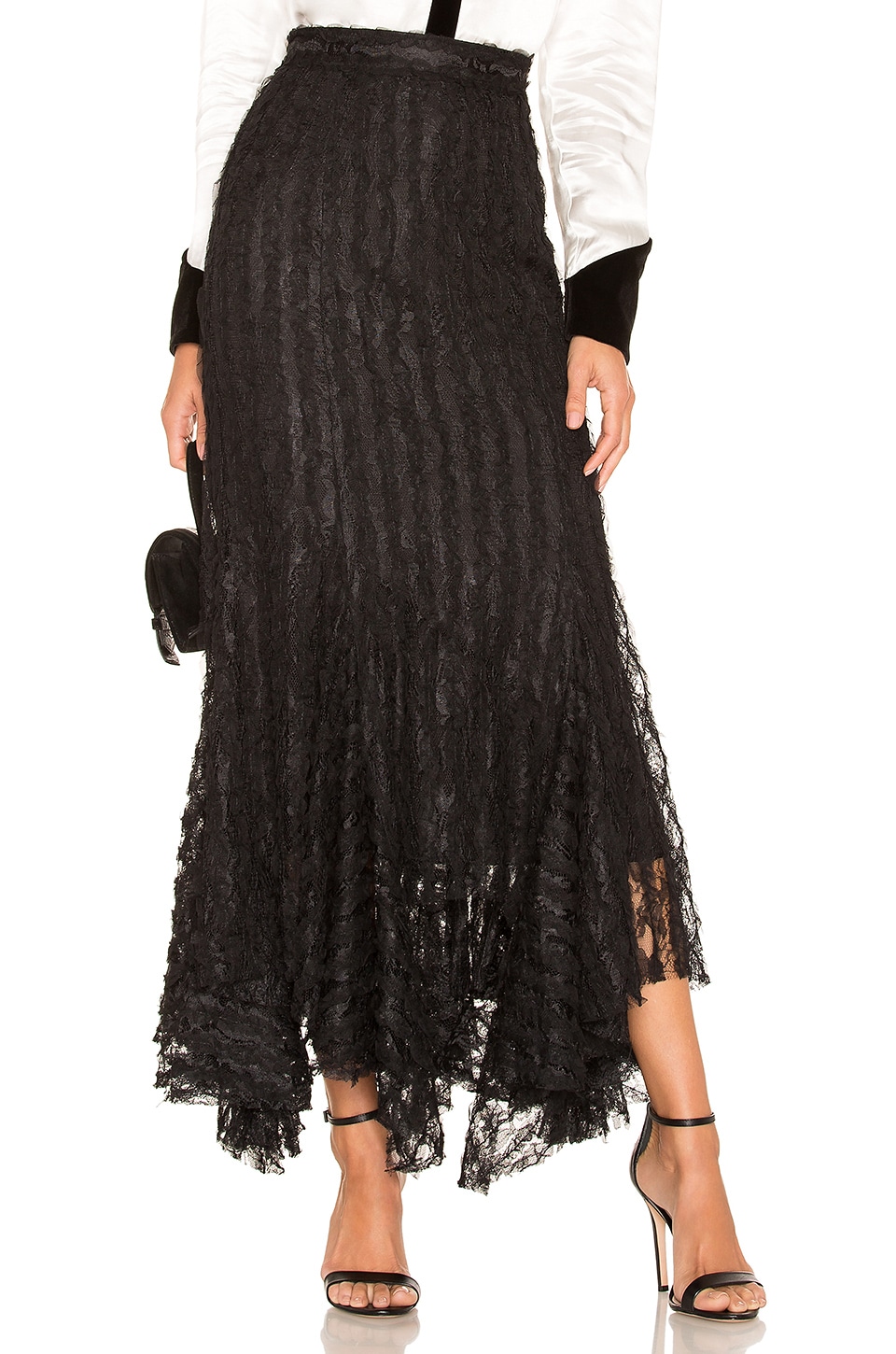 Divine Heritage Lace Midi Skirt in Onyx | REVOLVE