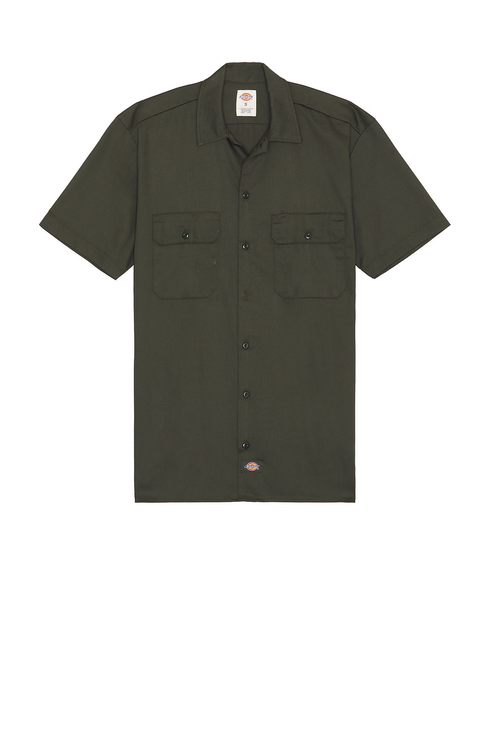 Dickies Original Twill Short Sleeve Work Shirt in Olive Green 
