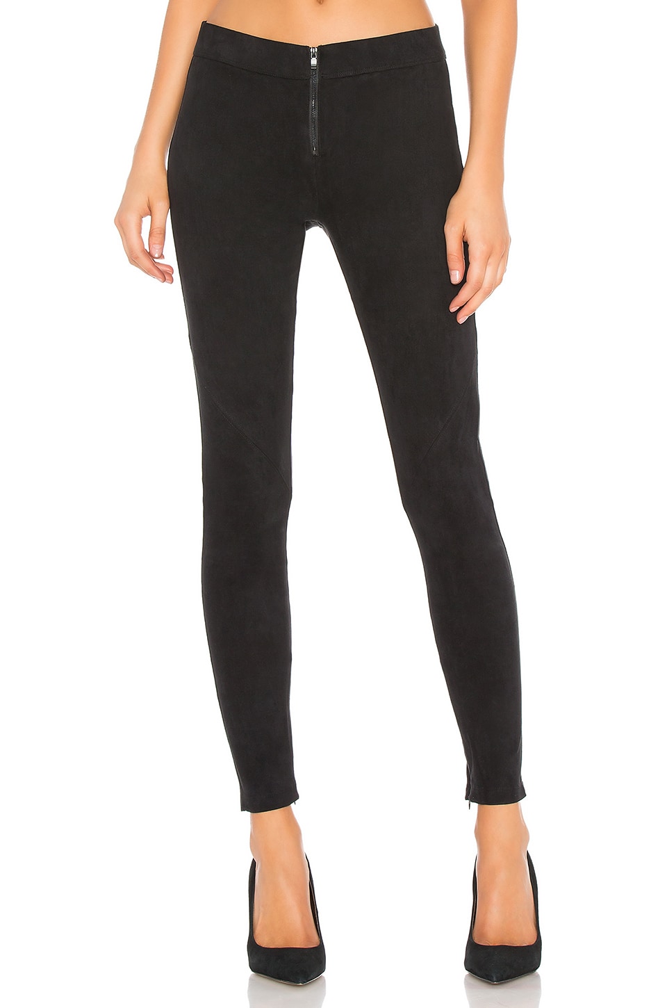 David Lerner Front Zip Suede Legging in 