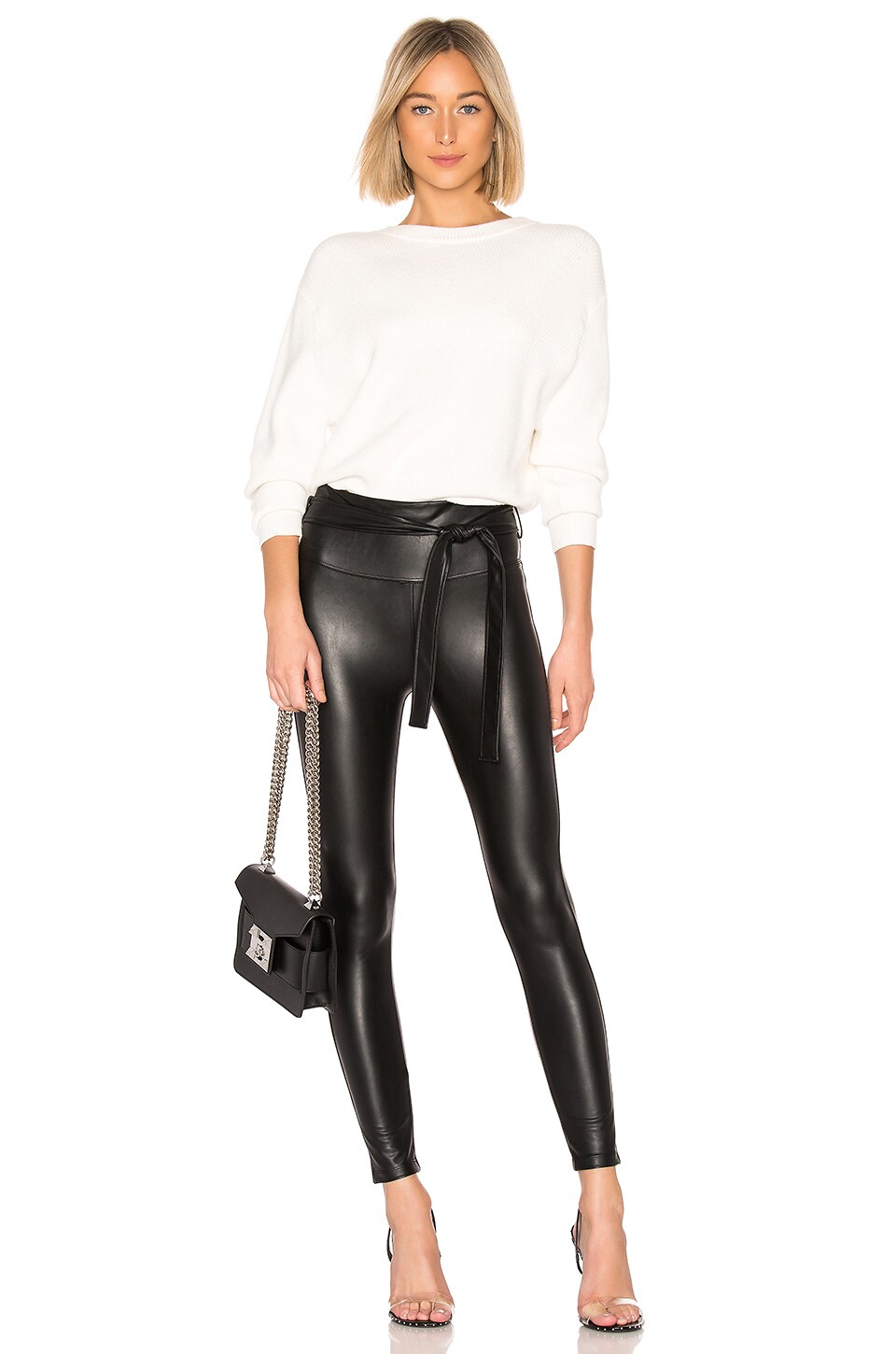 David Lerner Elliot Belted High Waisted Legging In Classic Black Revolve 0274