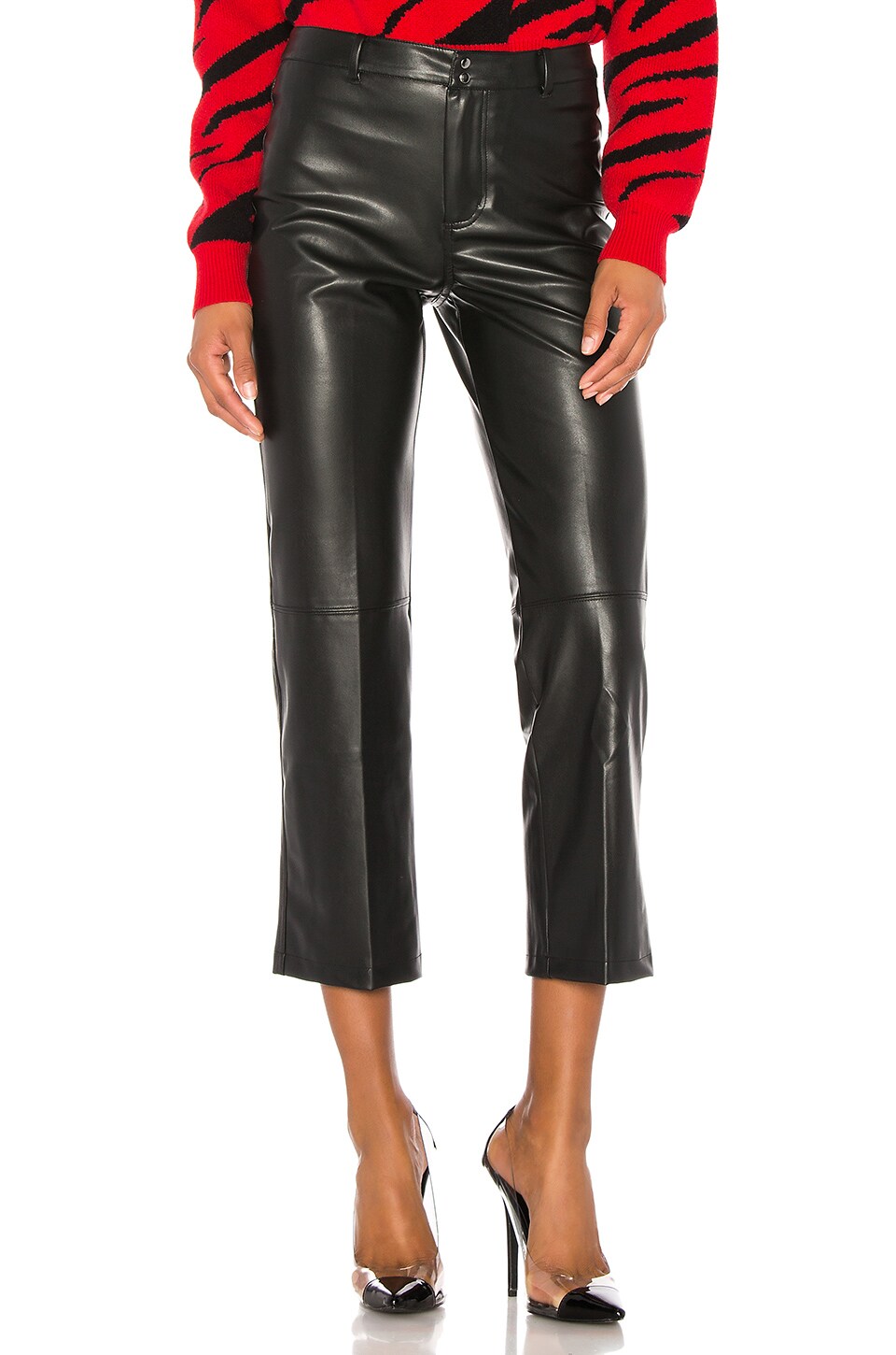 high rise vegan leather pants