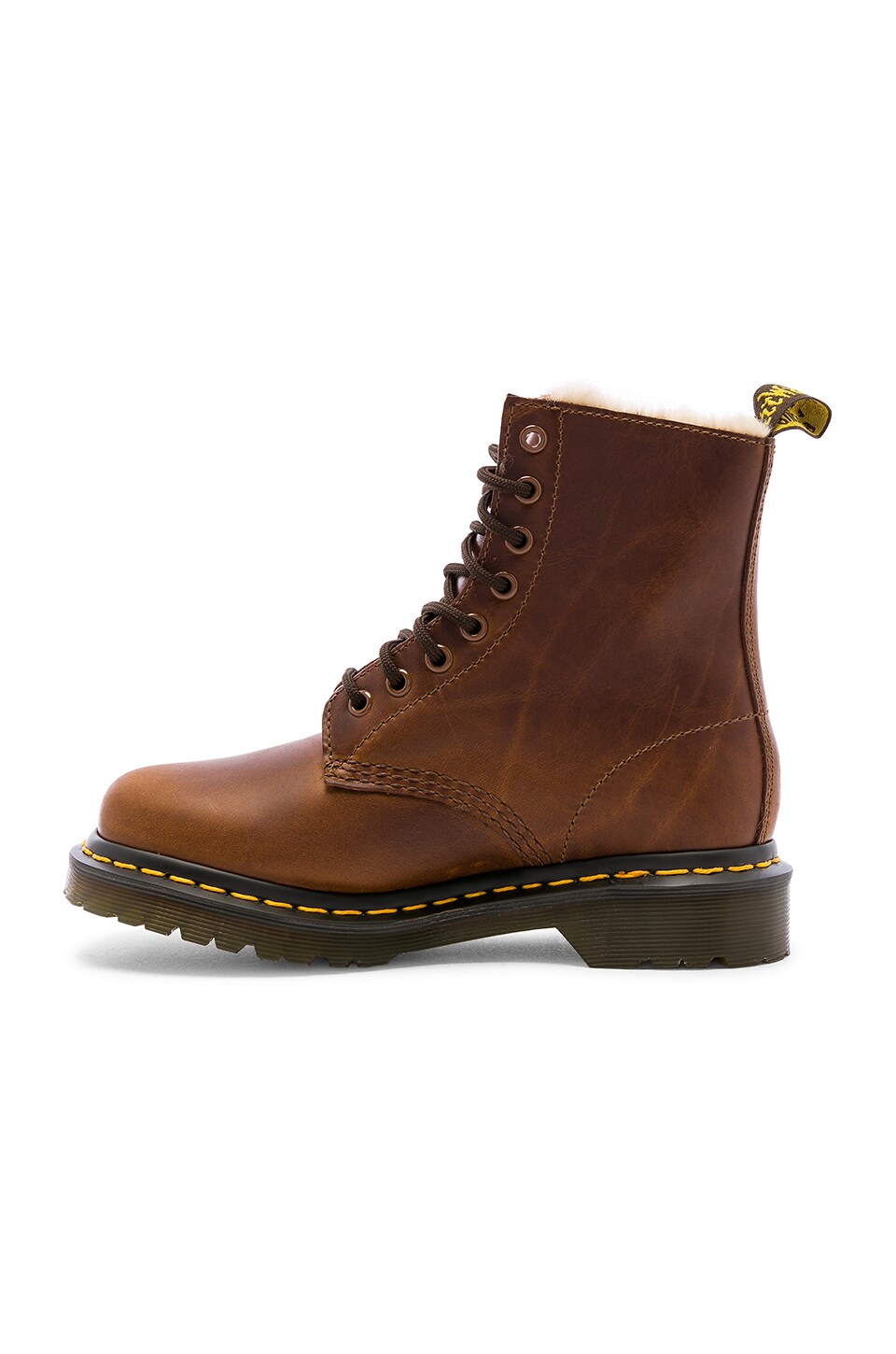 1460 serena faux fur lined ankle boots brown
