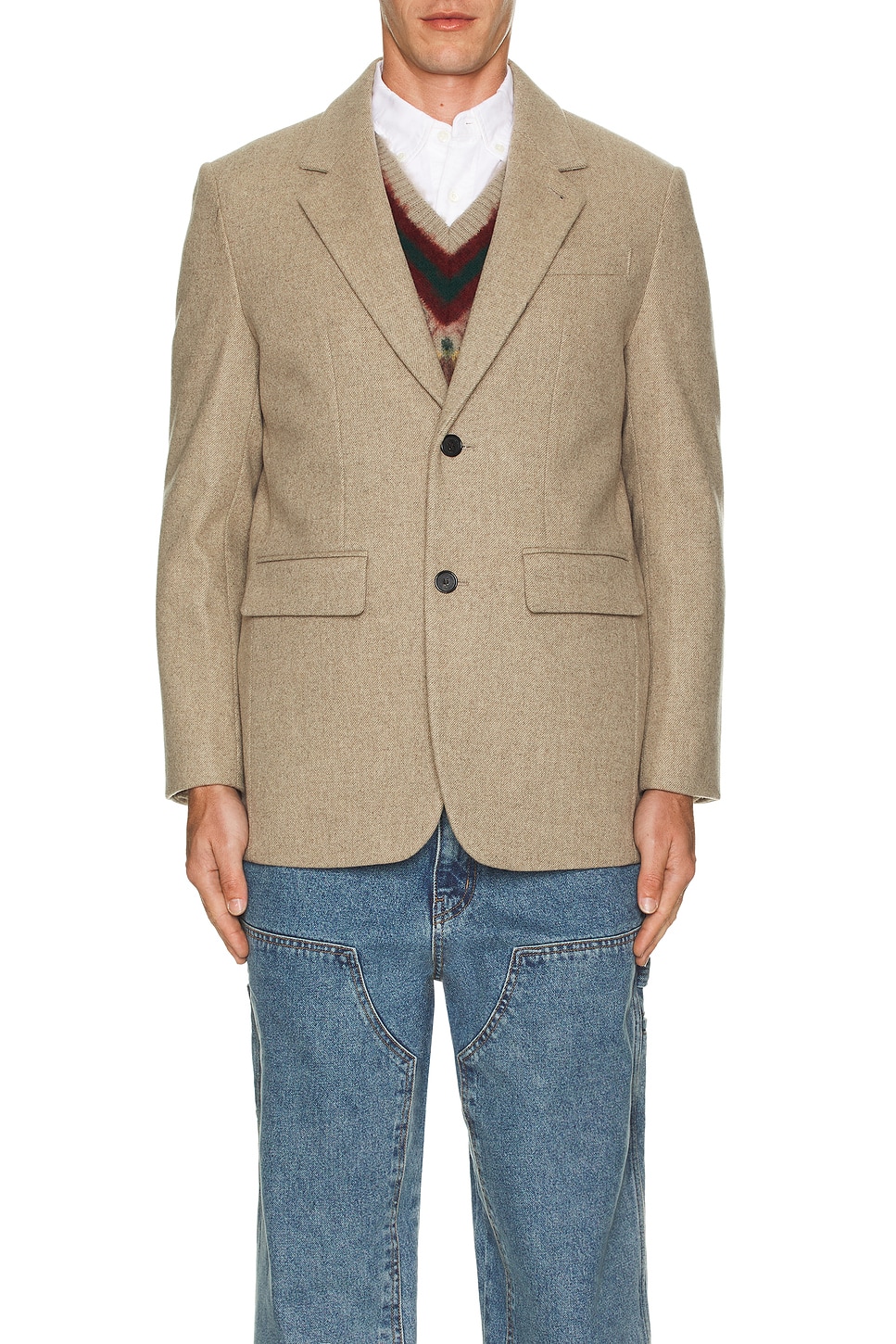 Classic 2 Button Wool Blazer - Thumbnail 3