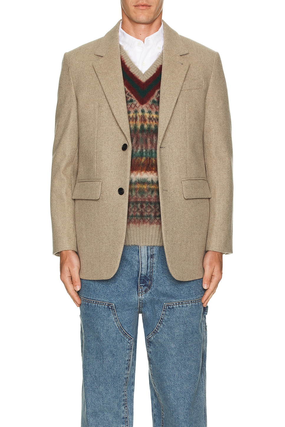 Dunst Classic 2 Button Wool Blazer in Beige | REVOLVE
