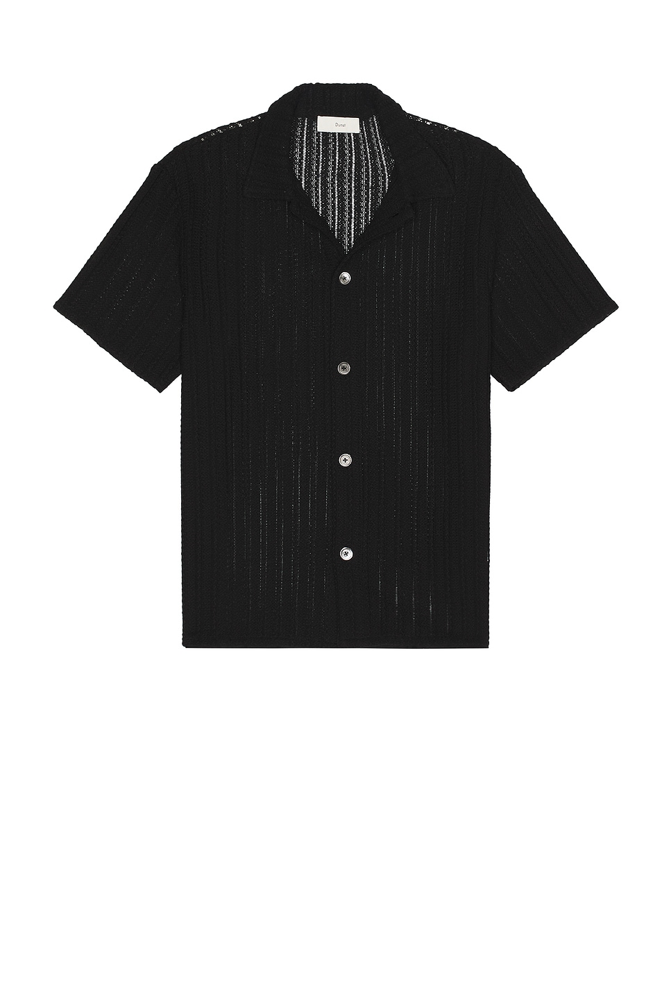 Dunst Crochet Short Sleeve Shirt in Black Stripe | REVOLVE
