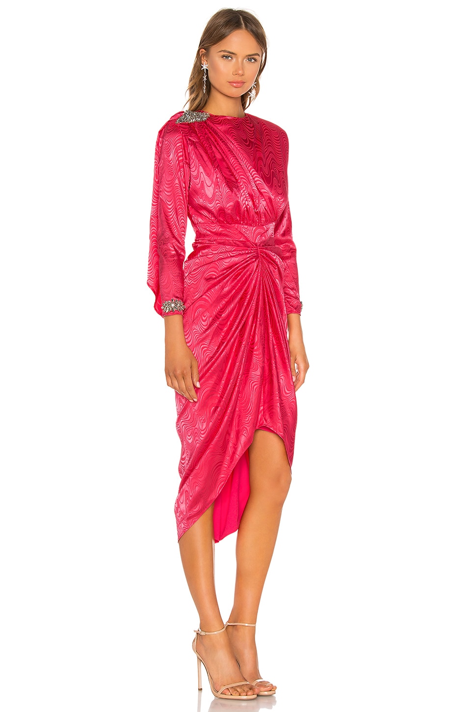 Dodo Bar Or Grace Long Dress in Strong Pink Spirala | REVOLVE