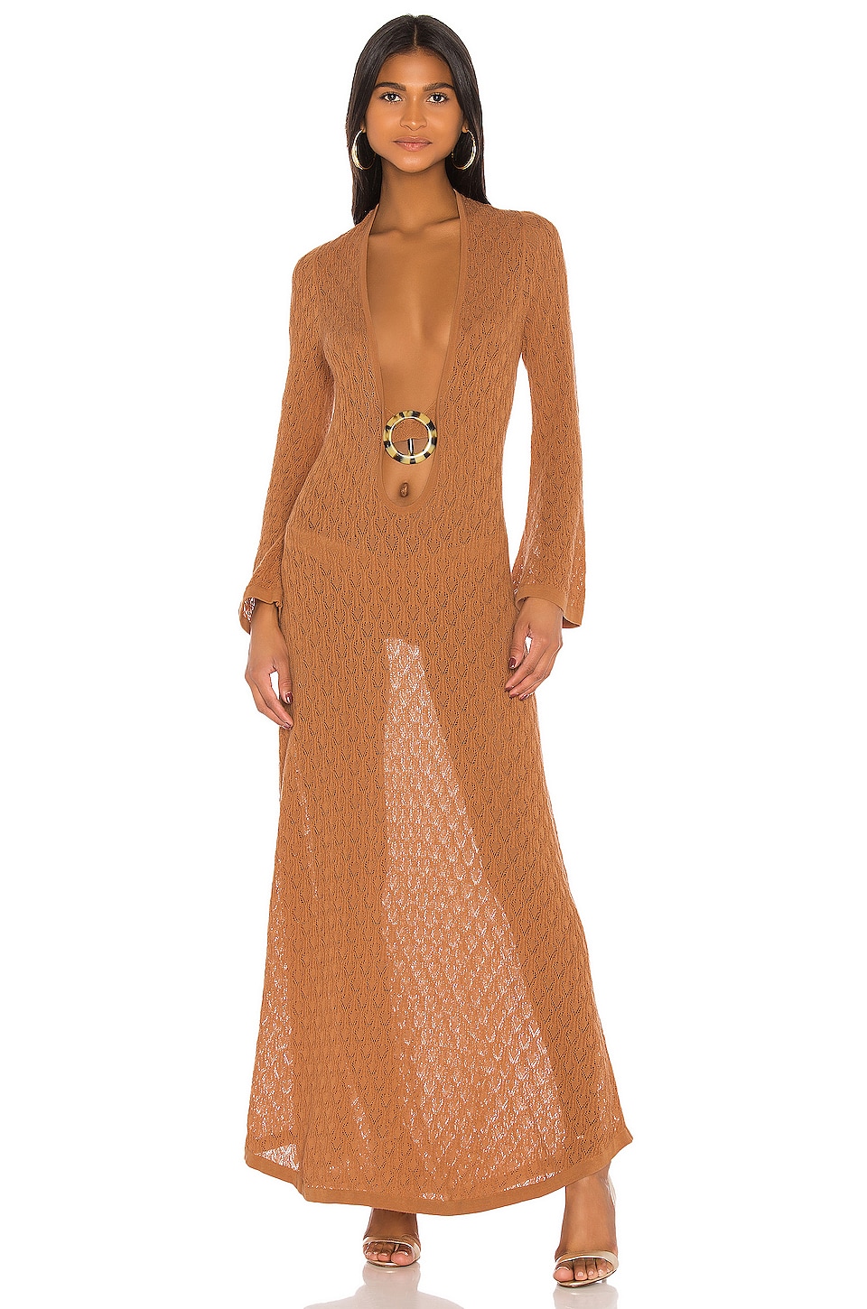 camel knit dress