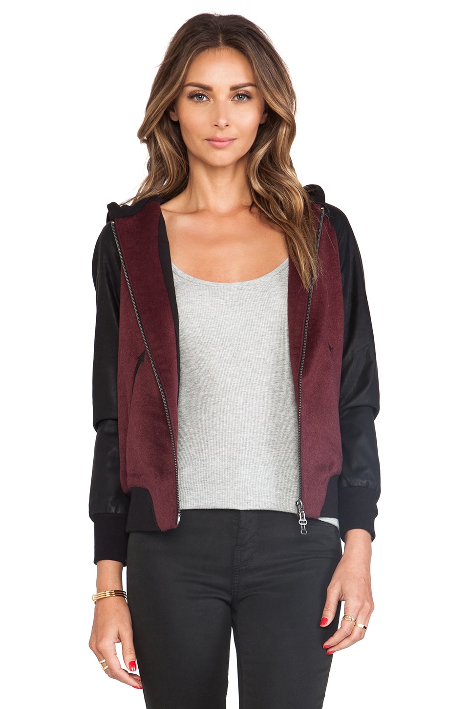 Dolce Vita Toniece Faux Leather Jacket In Maroon Revolve