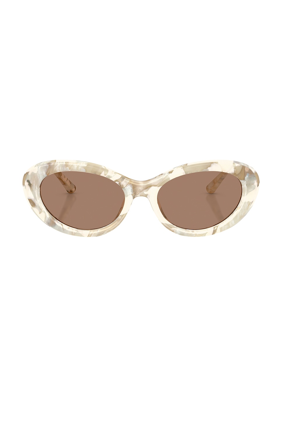 Dolce & Gabbana Oval Sunglasses in White & Brown | REVOLVE display picture 3