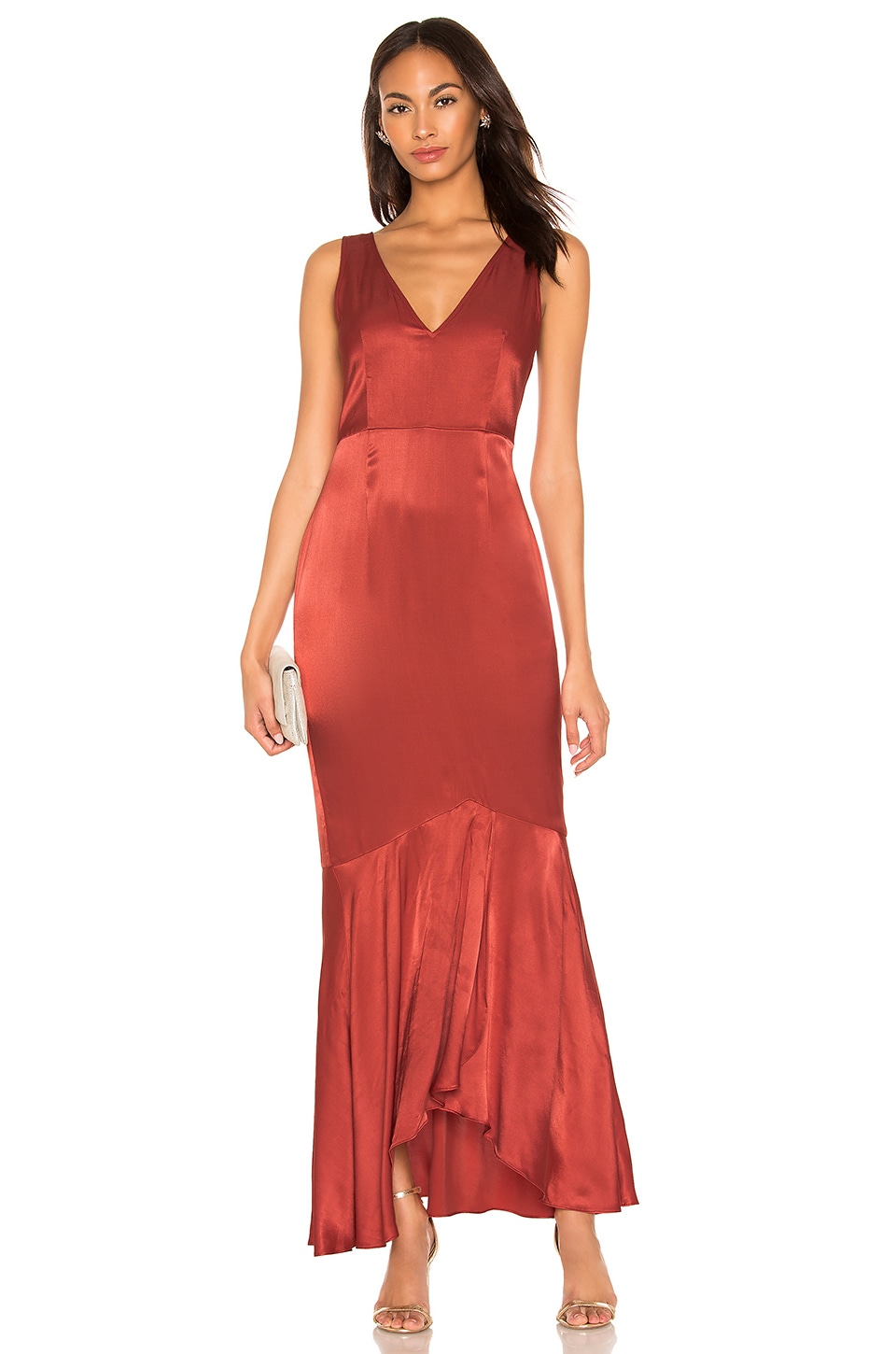 Donna Mizani DONNA MIZANI FLORENCE GOWN IN RUST.