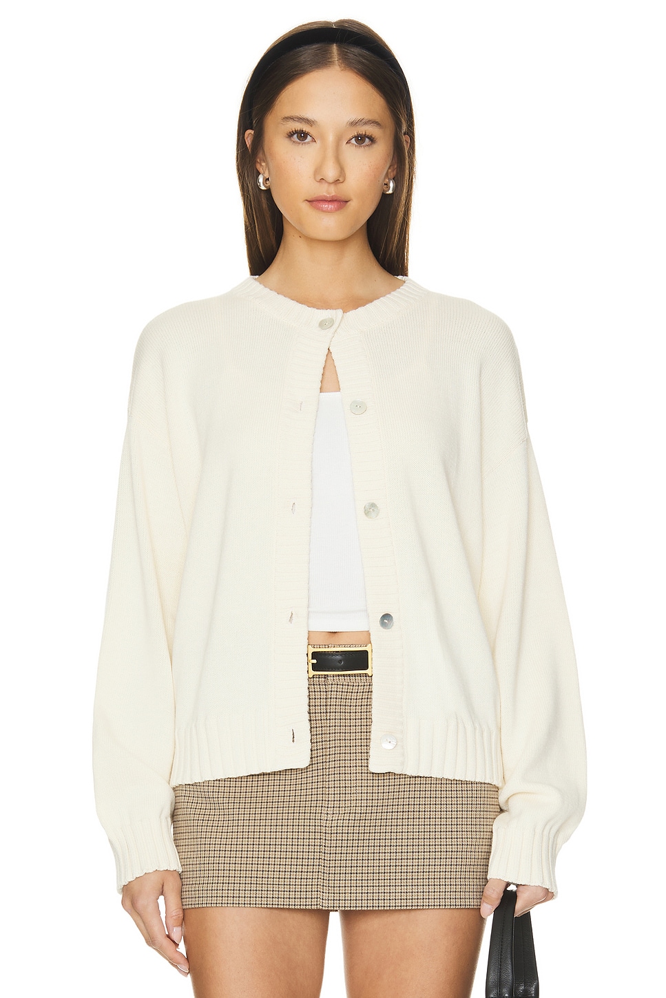 DONNI. Knit Cardigan in Creme | REVOLVE