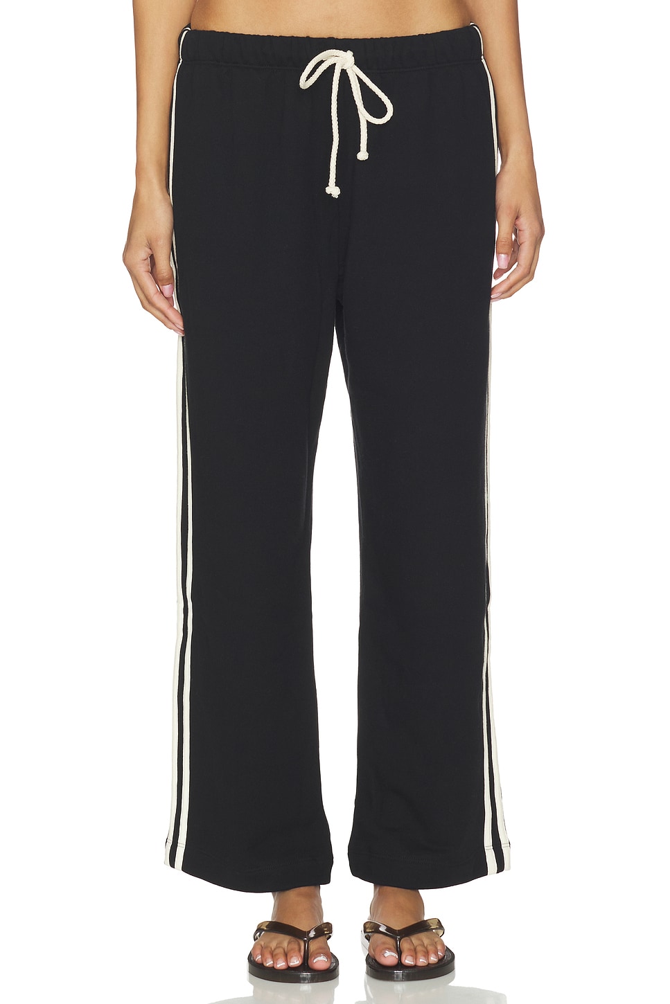 The Eco-Terry Stripe Crop Pant