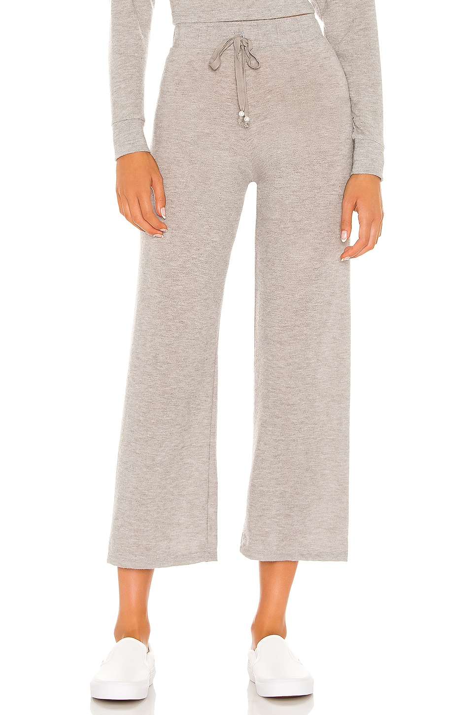 DONNI. Sweater Cropped Flare Sweatpant Heather