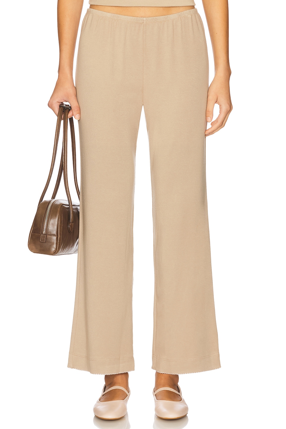 Baby Rib Scallop Contrast Pant