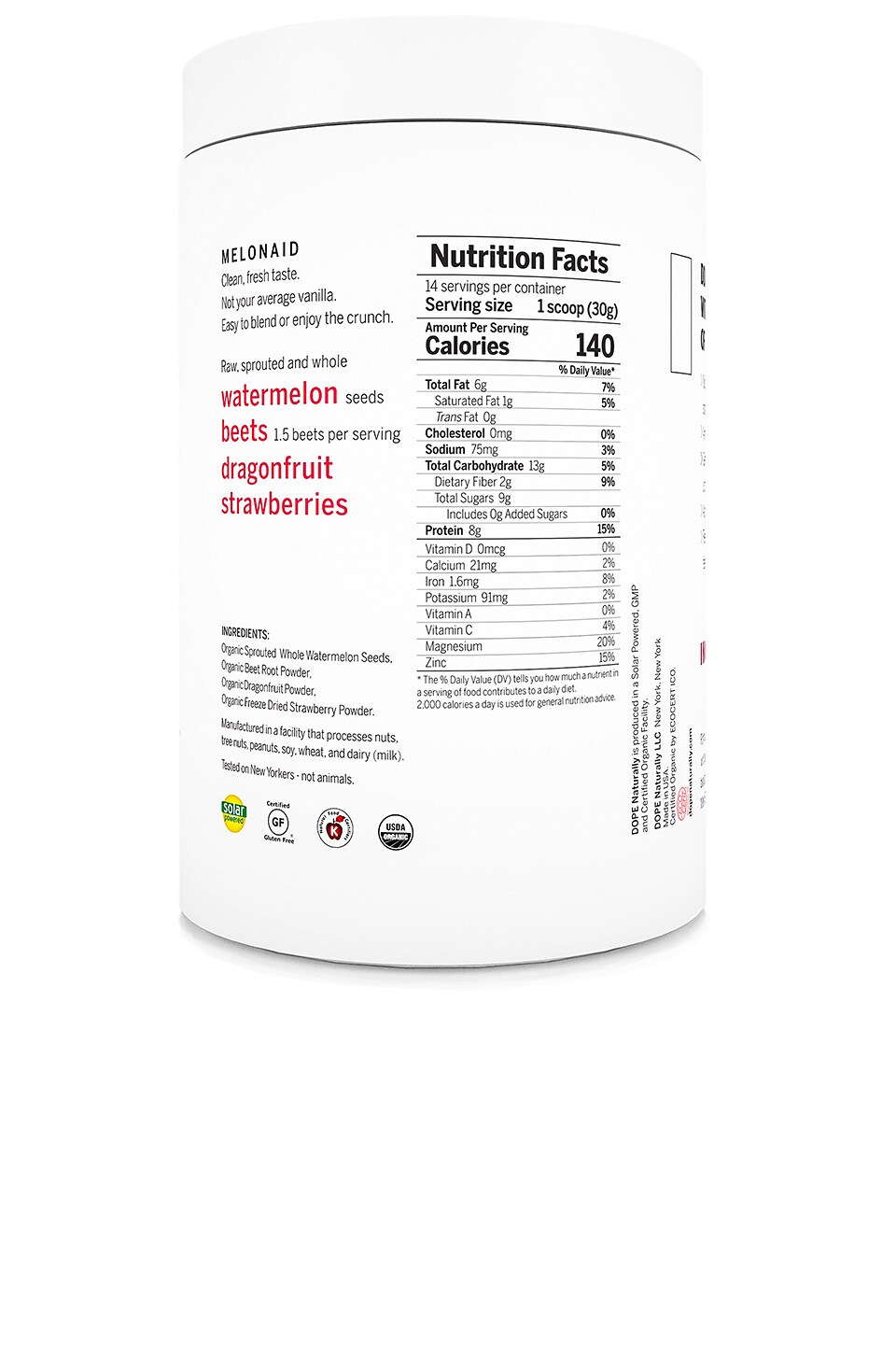 DOPE Naturally Melonaid Protein Powder