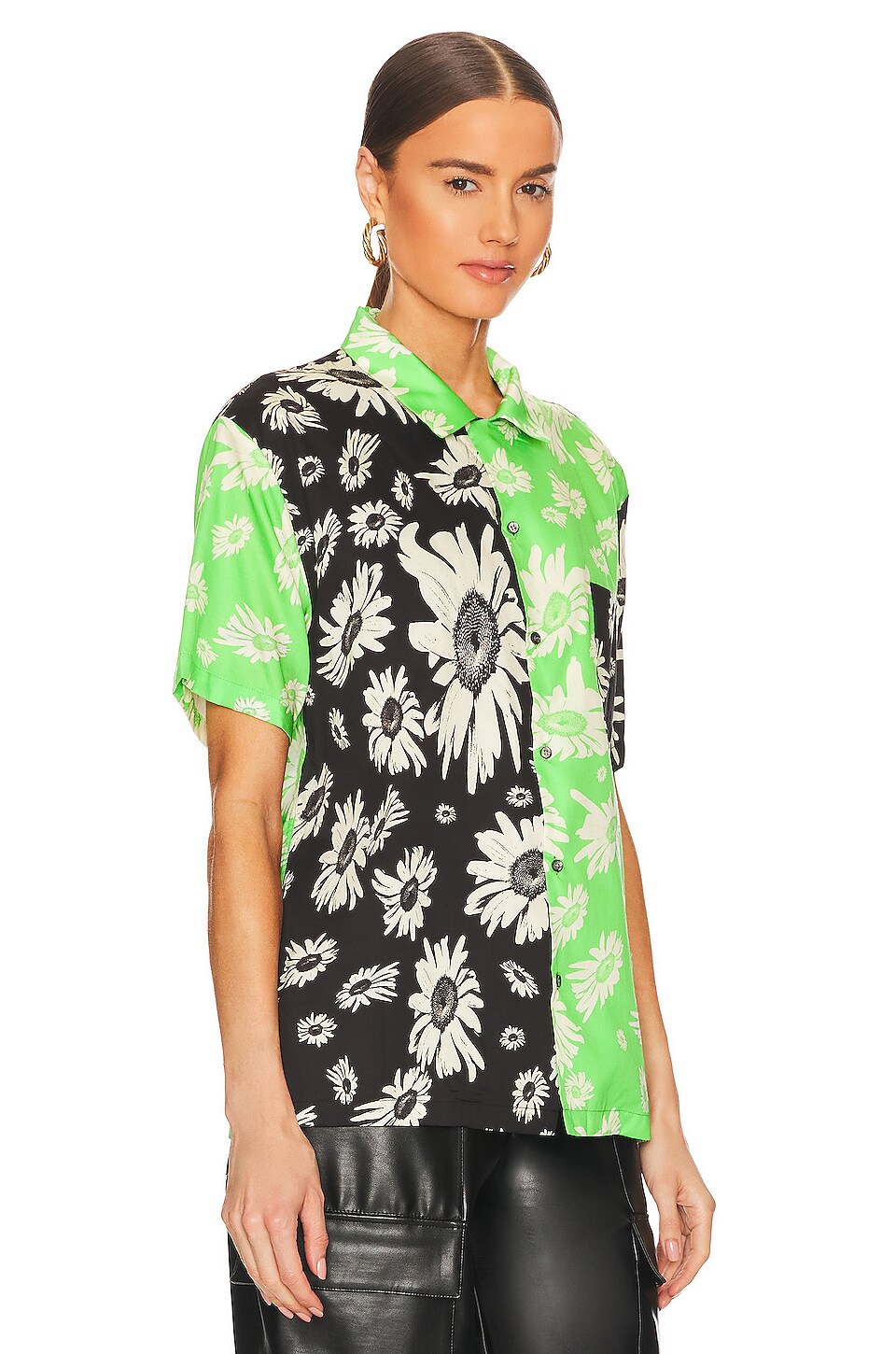 DOUBLE RAINBOUU Classic Camp SS Shirt in Daisy Tripping